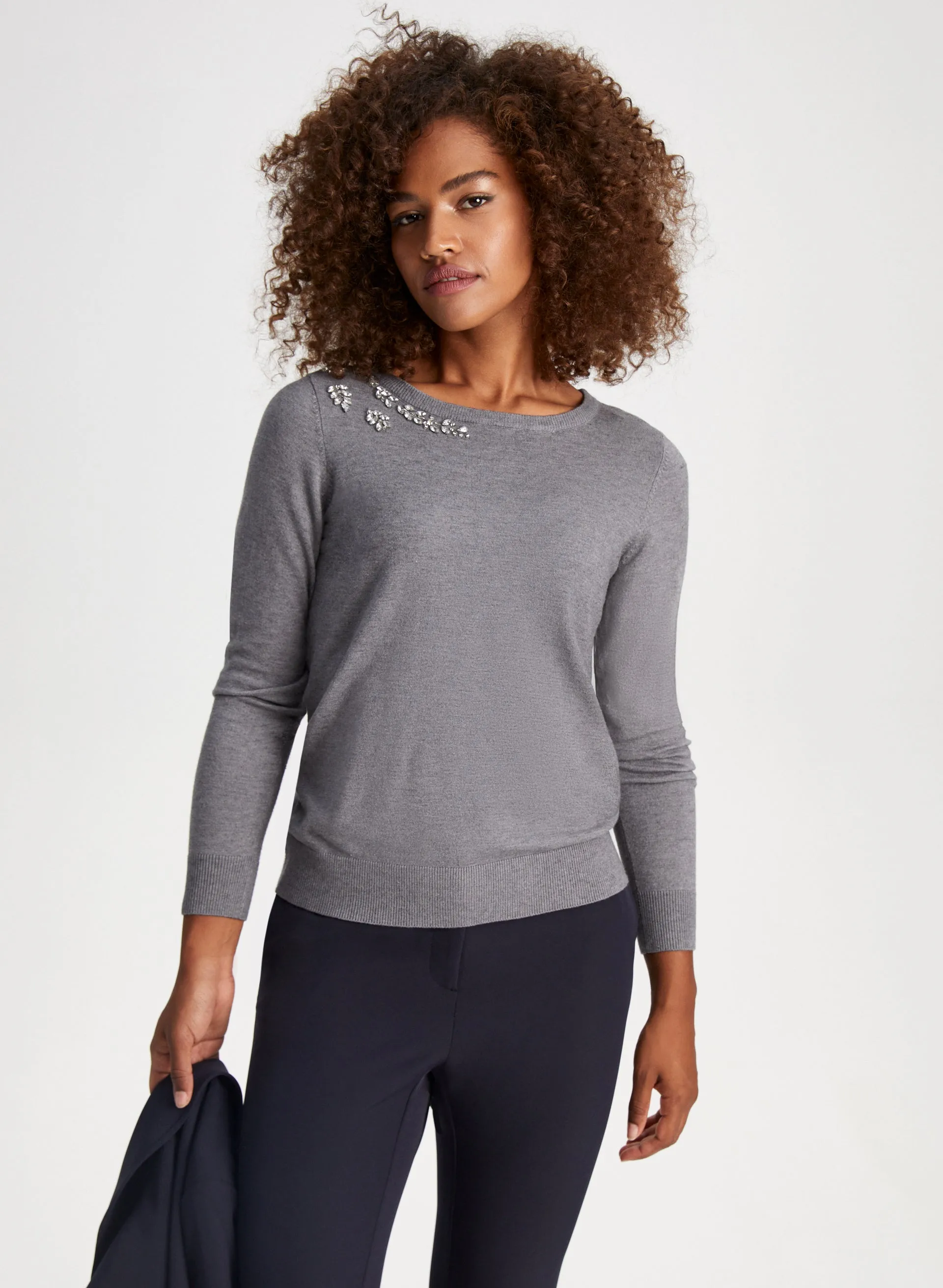 Rhinestone Appliqué Sweater sold by Laura