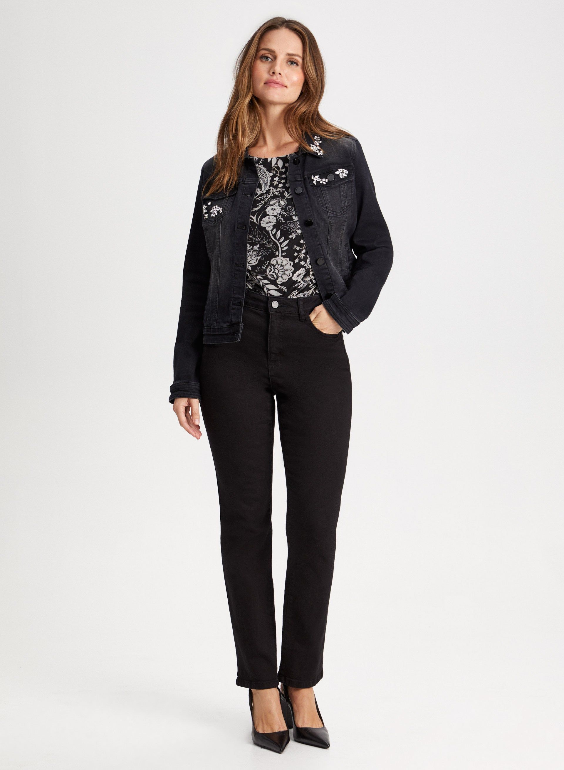 Jewel Trim Denim Jacket sold by Laura product image thumbnail 3