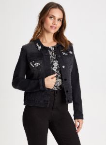 Jewel Trim Denim Jacket sold by Laura