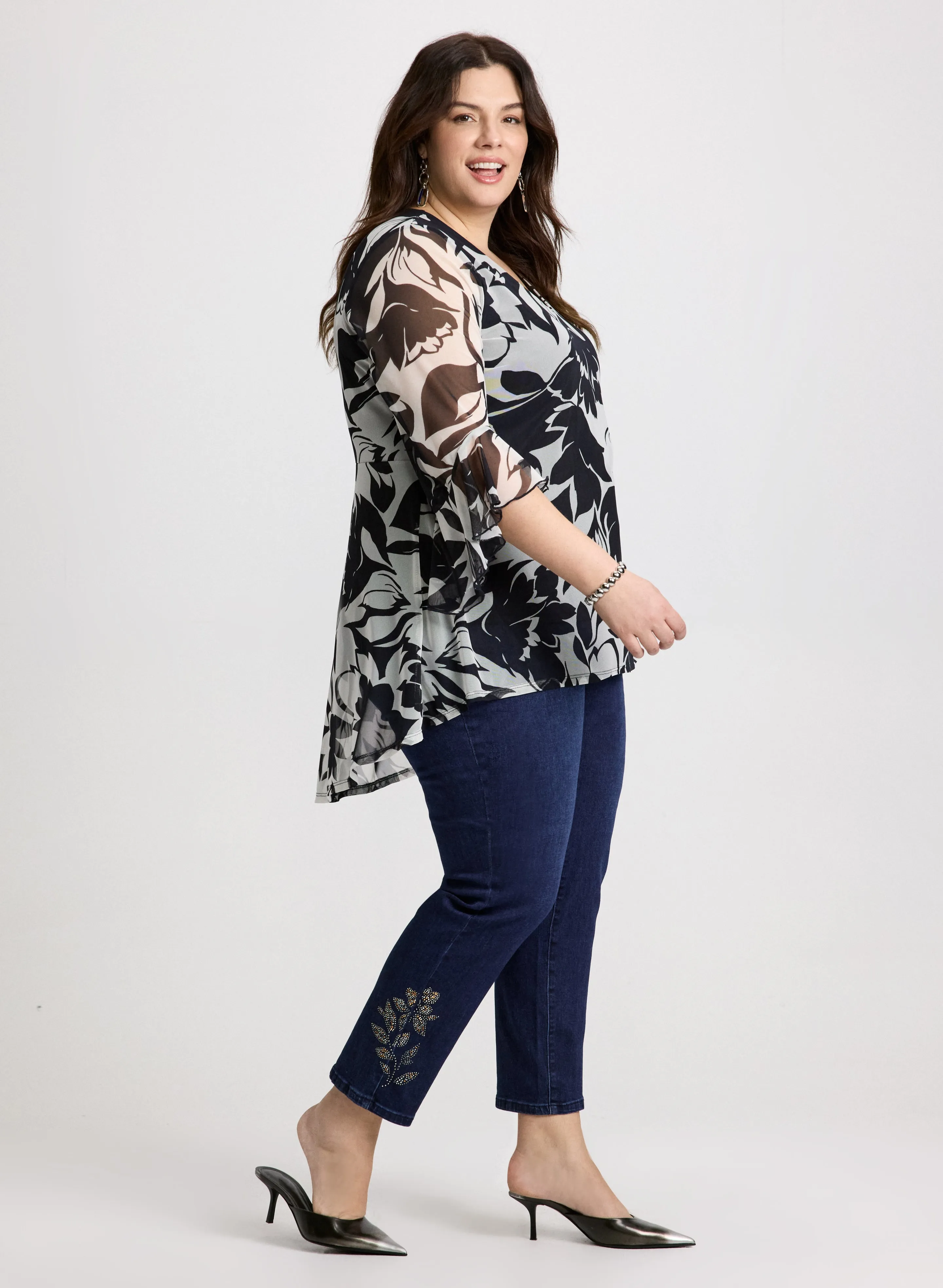 Mesh Floral Tunic Top sold by Laura product image thumbnail 3