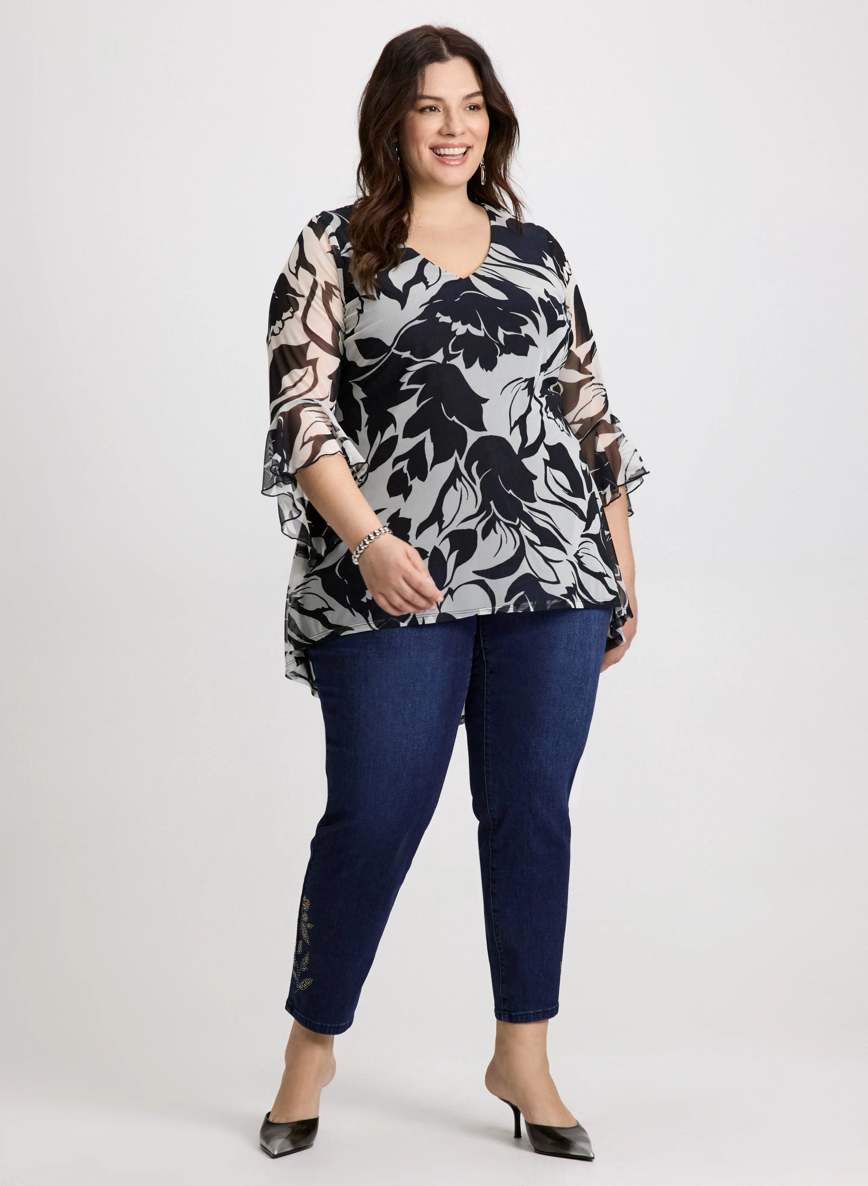 Mesh Floral Tunic Top sold by Laura product image thumbnail 5