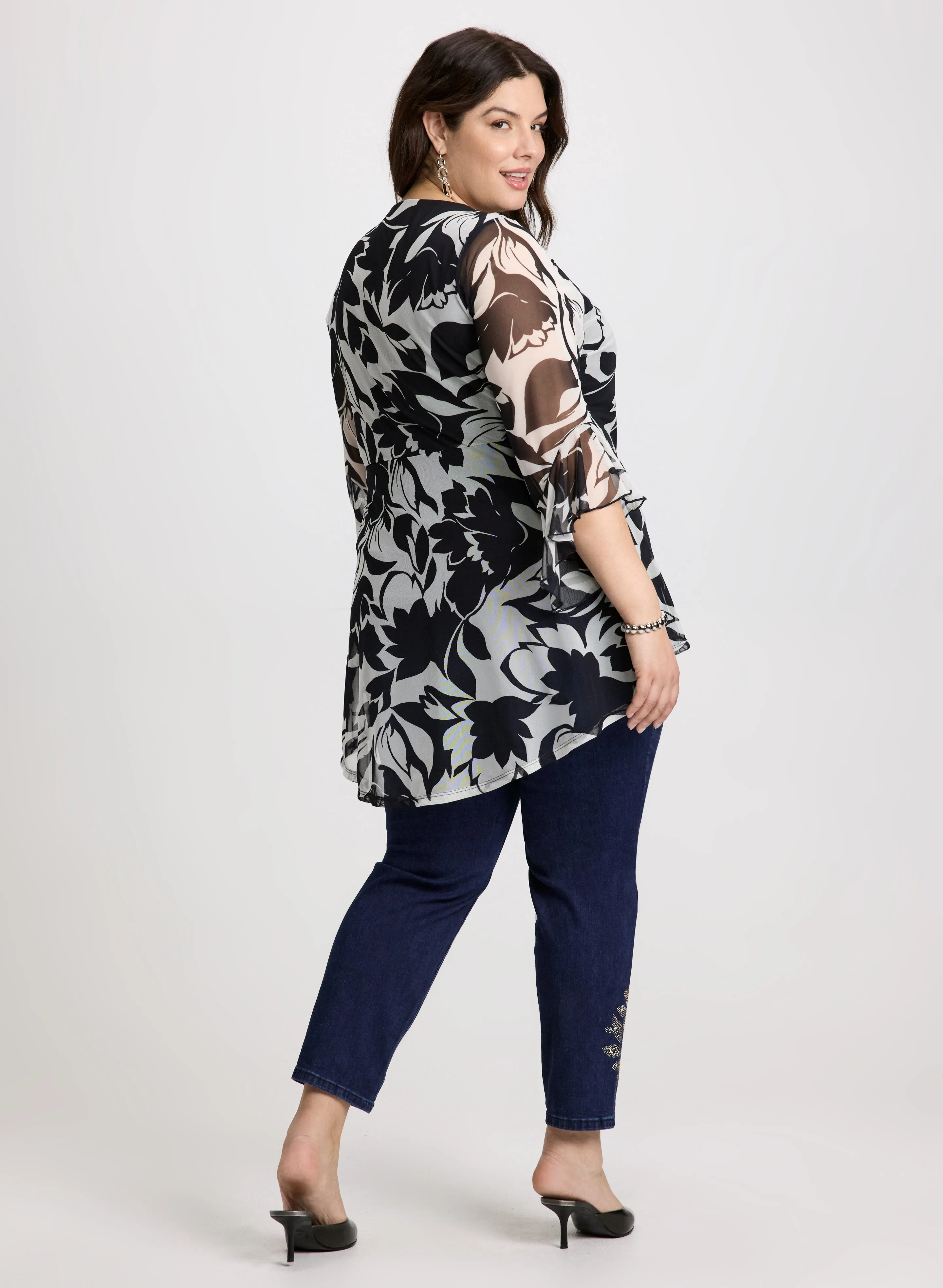 Mesh Floral Tunic Top sold by Laura product image thumbnail 4