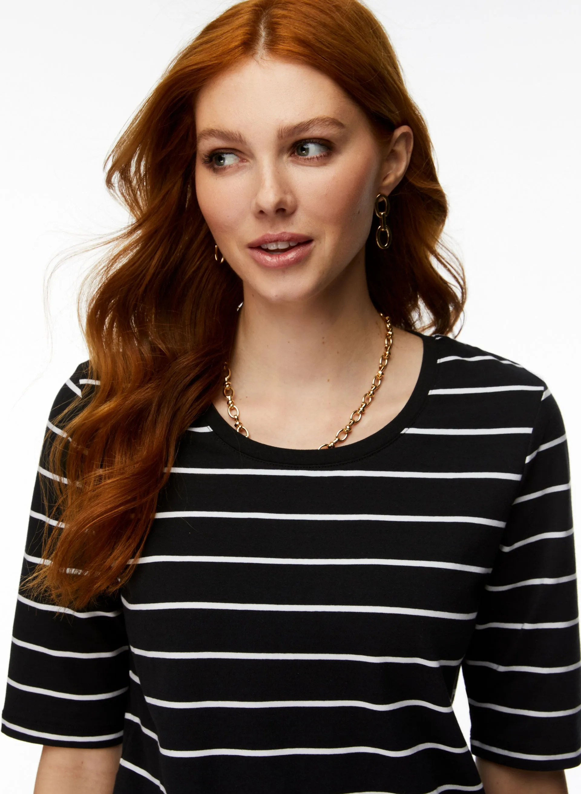 Striped Elbow Sleeve Tee sold by Laura product image thumbnail 3