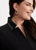 Vegan Leather Detail Redingote Jacket sold by Laura