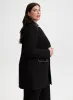 Vegan Leather Detail Redingote Jacket sold by Laura