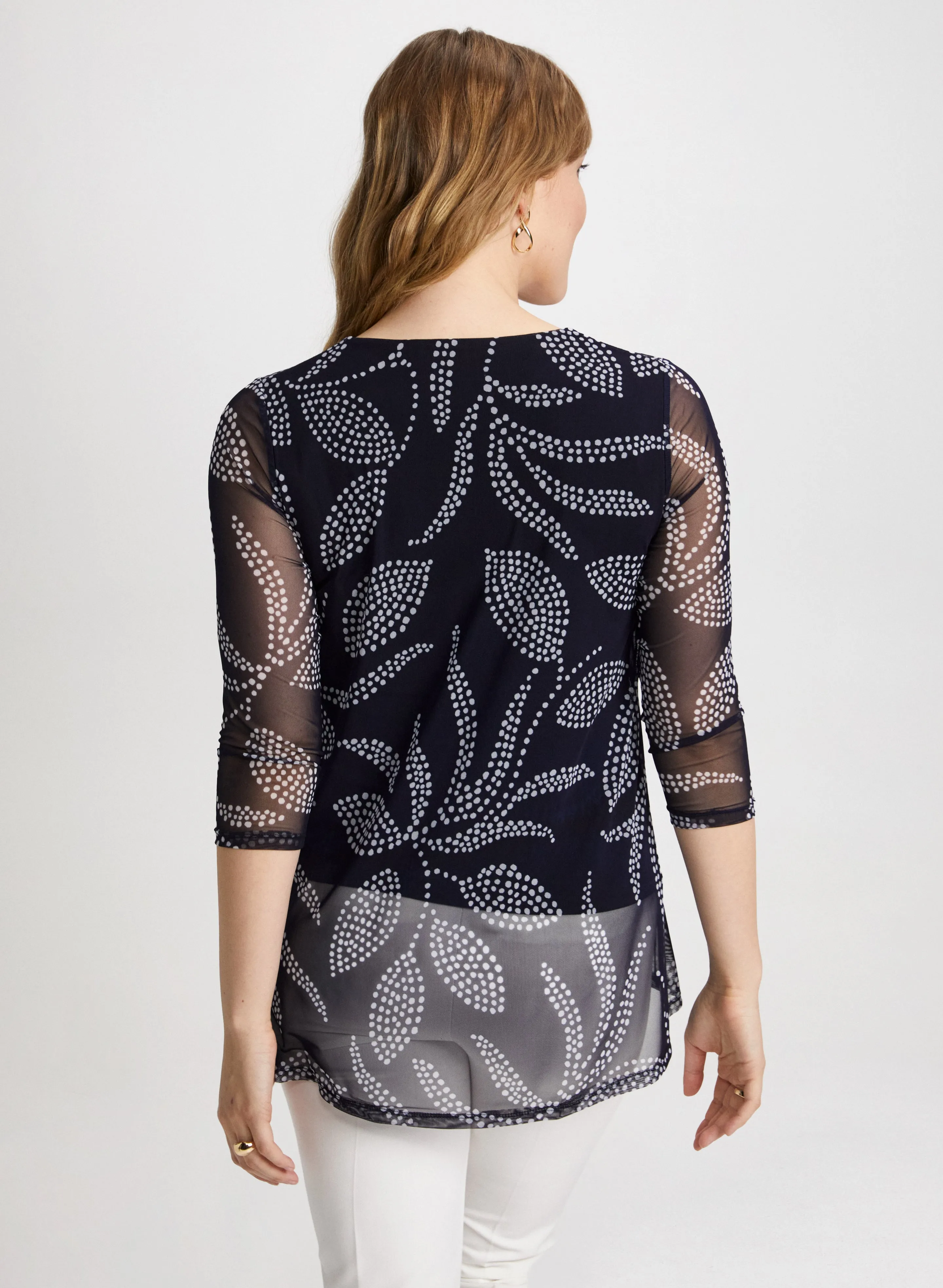 Dotted Floral Motif Top sold by Laura product image thumbnail 4