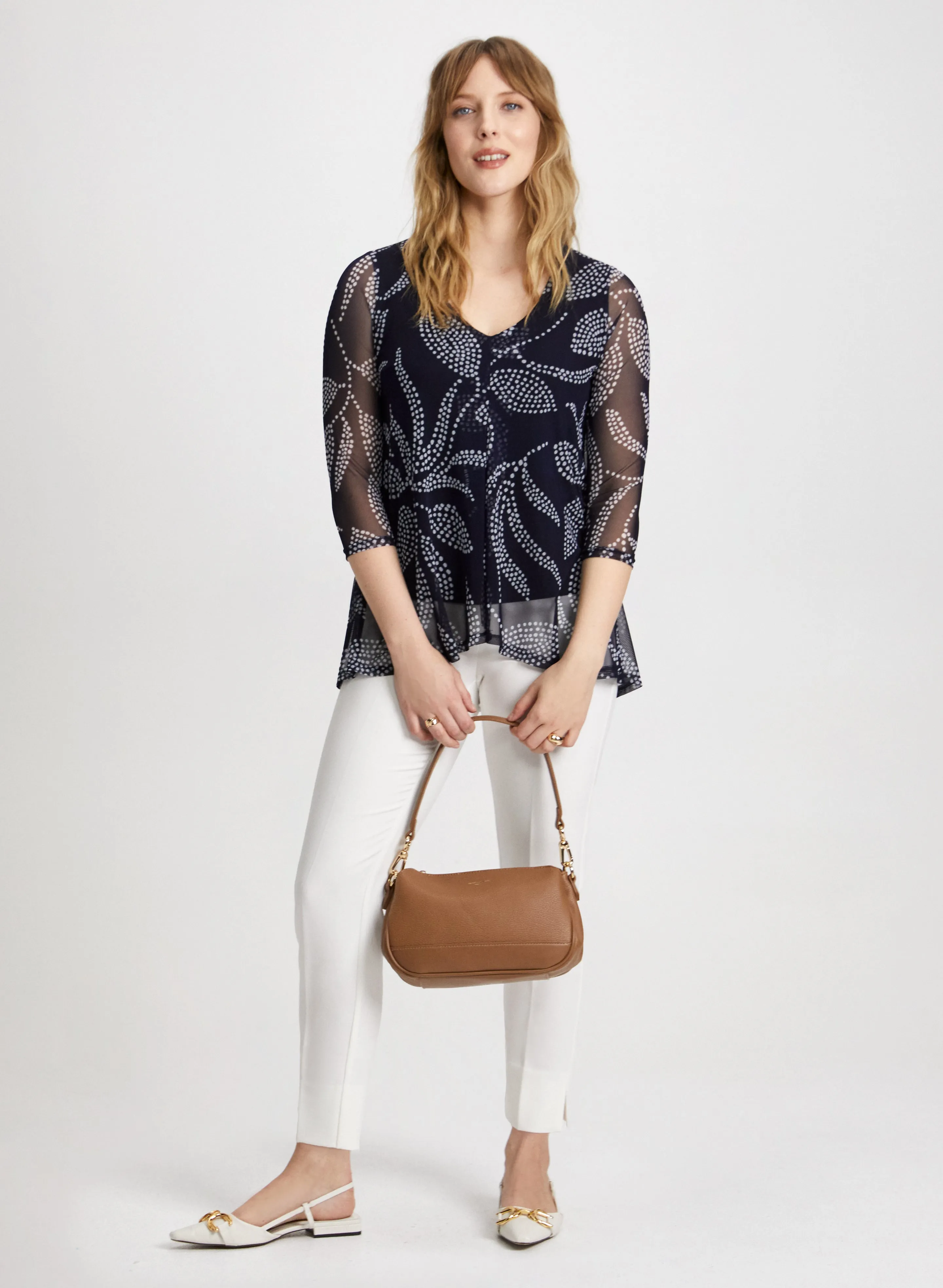 Dotted Floral Motif Top sold by Laura product image thumbnail 3