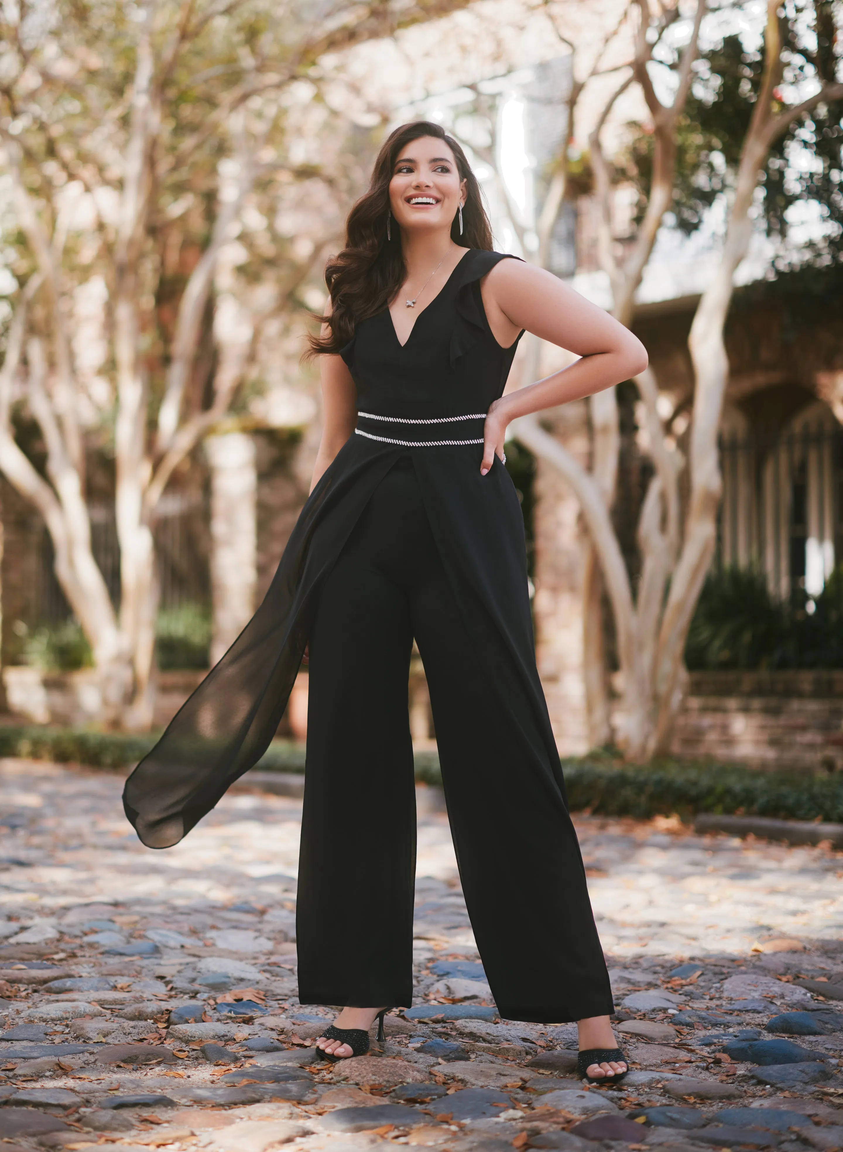 Rhinestone Stripe Detail Jumpsuit sold by Laura product image thumbnail 3