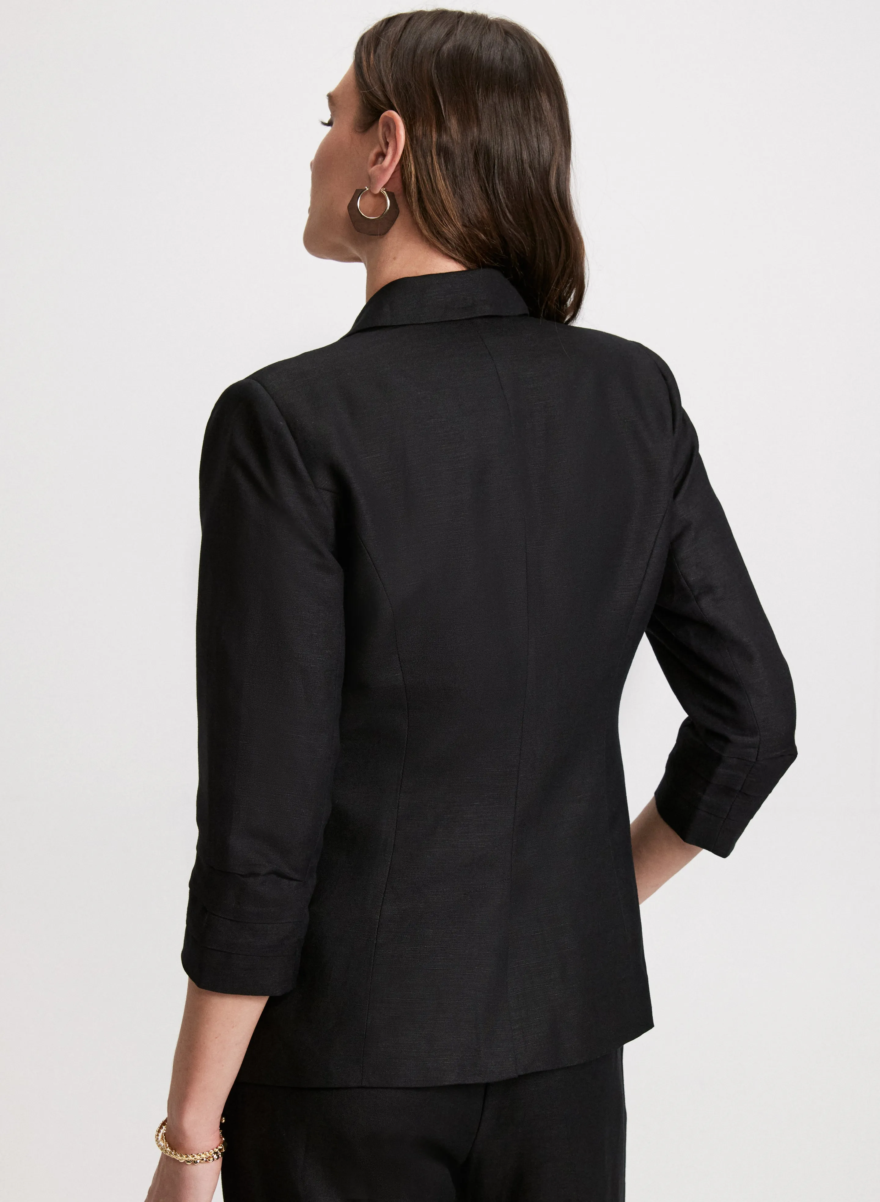 Embroidered Collar Linen Blazer sold by Laura product image thumbnail 2