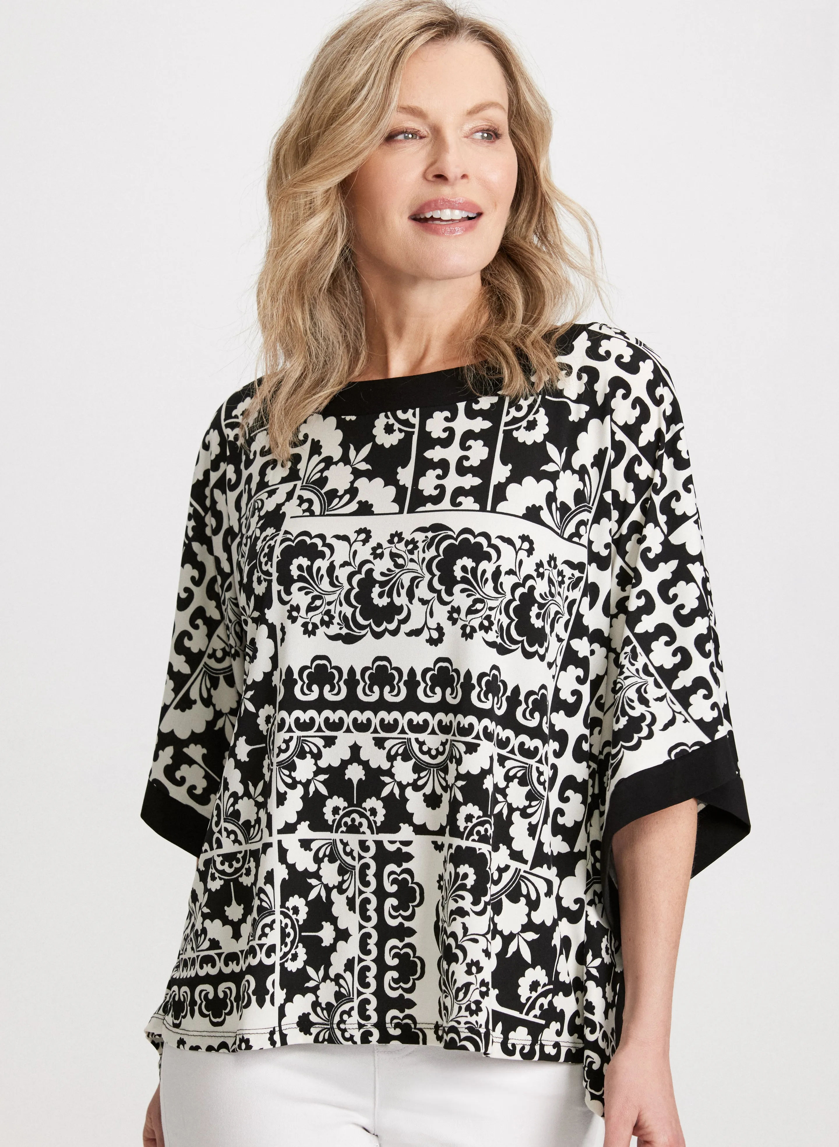 Paisley Print Poncho Effect Top sold by Laura