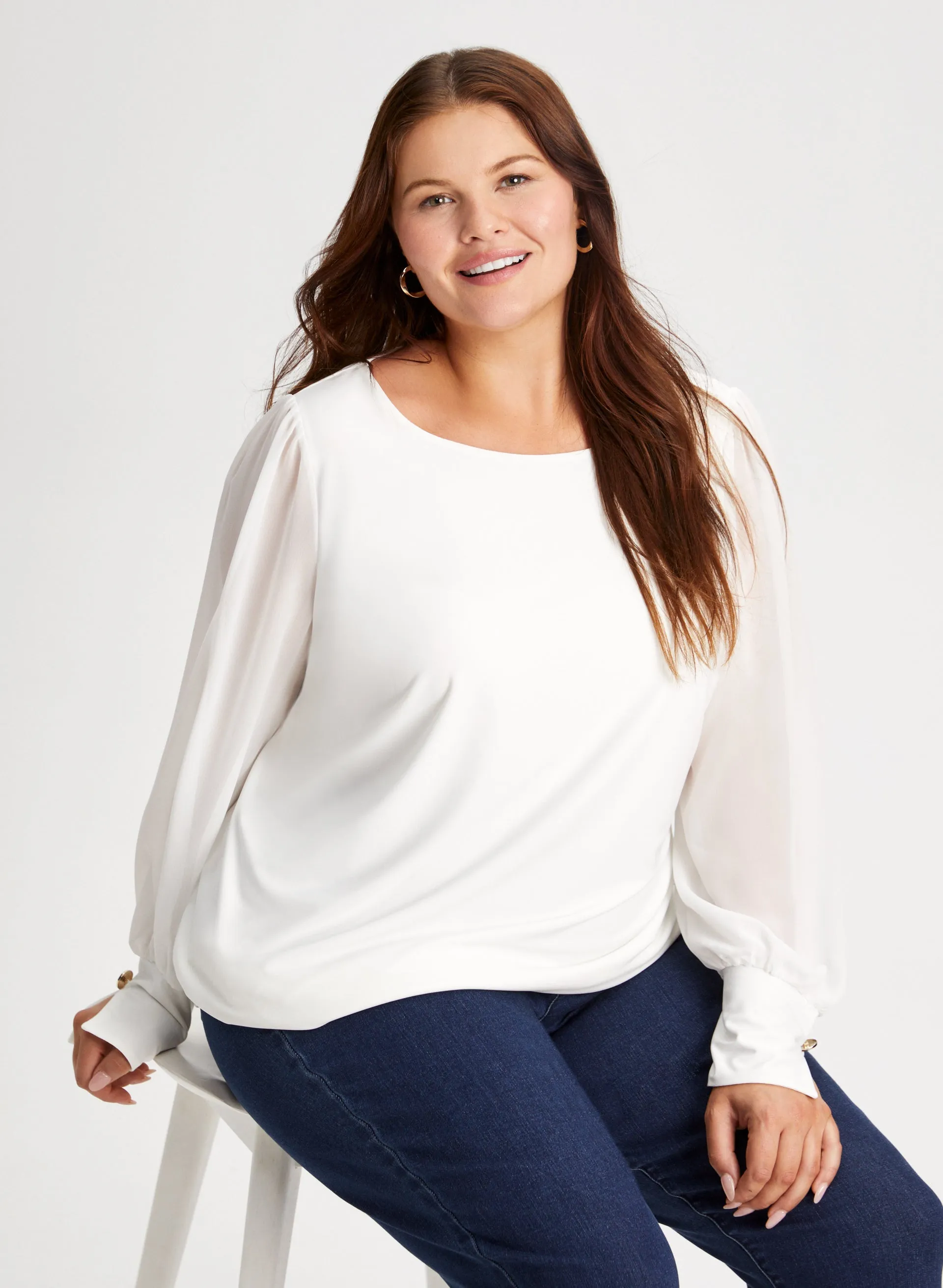 Chiffon Sleeve Top sold by Laura product image thumbnail 5