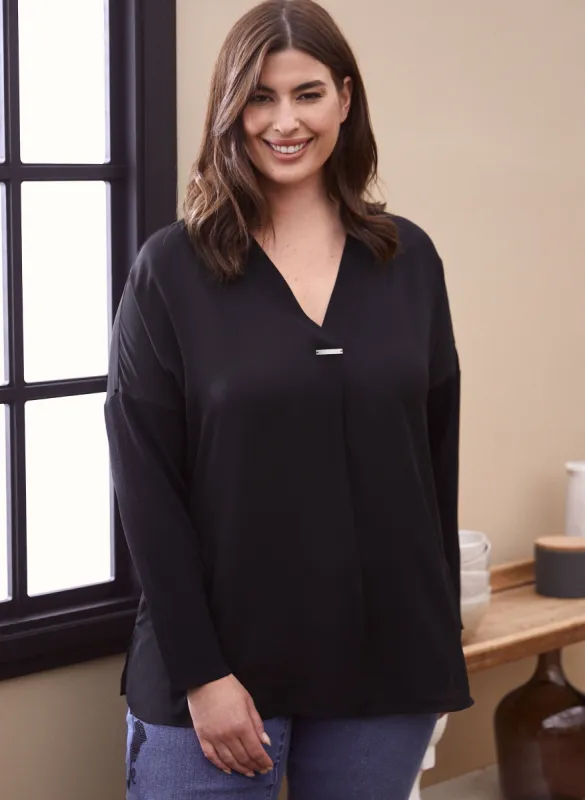 Long Sleeve V-Neck Blouse sold by Laura