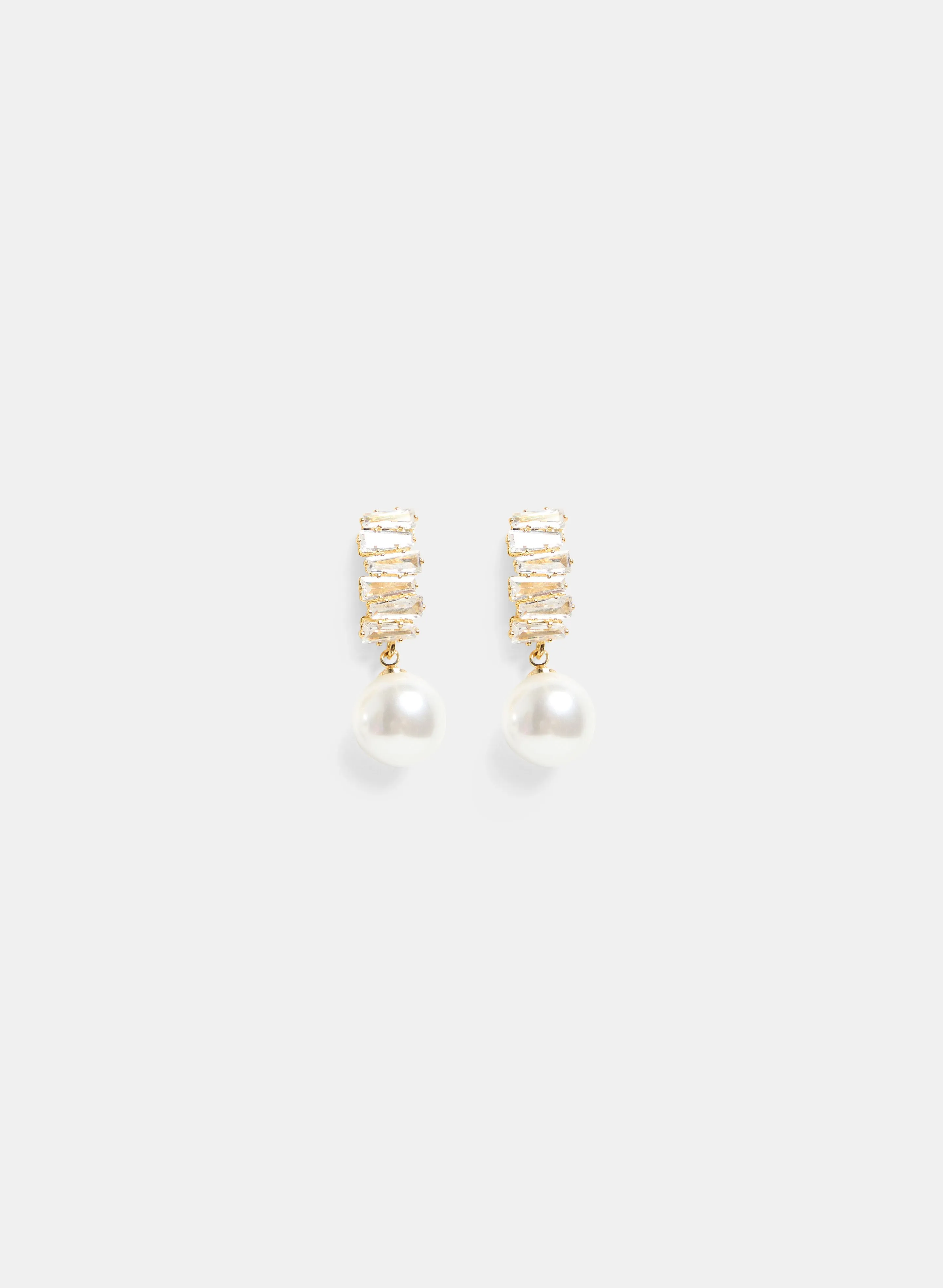 Cubic Zirconia Pearl Drop Earrings sold by Laura