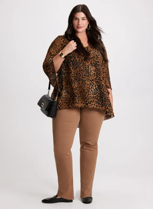 Leopard Print Blouse & Straight Leg Jeans sold by Laura