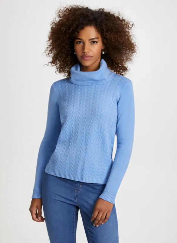 Cowl Neck Cable Knit Sweater sold by Laura