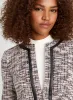 Vegan Leather Detail Bouclé Jacket sold by Laura