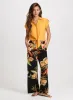 Linen Blend Knotted Blouse & Tropical Wide Leg Pants sold by Laura