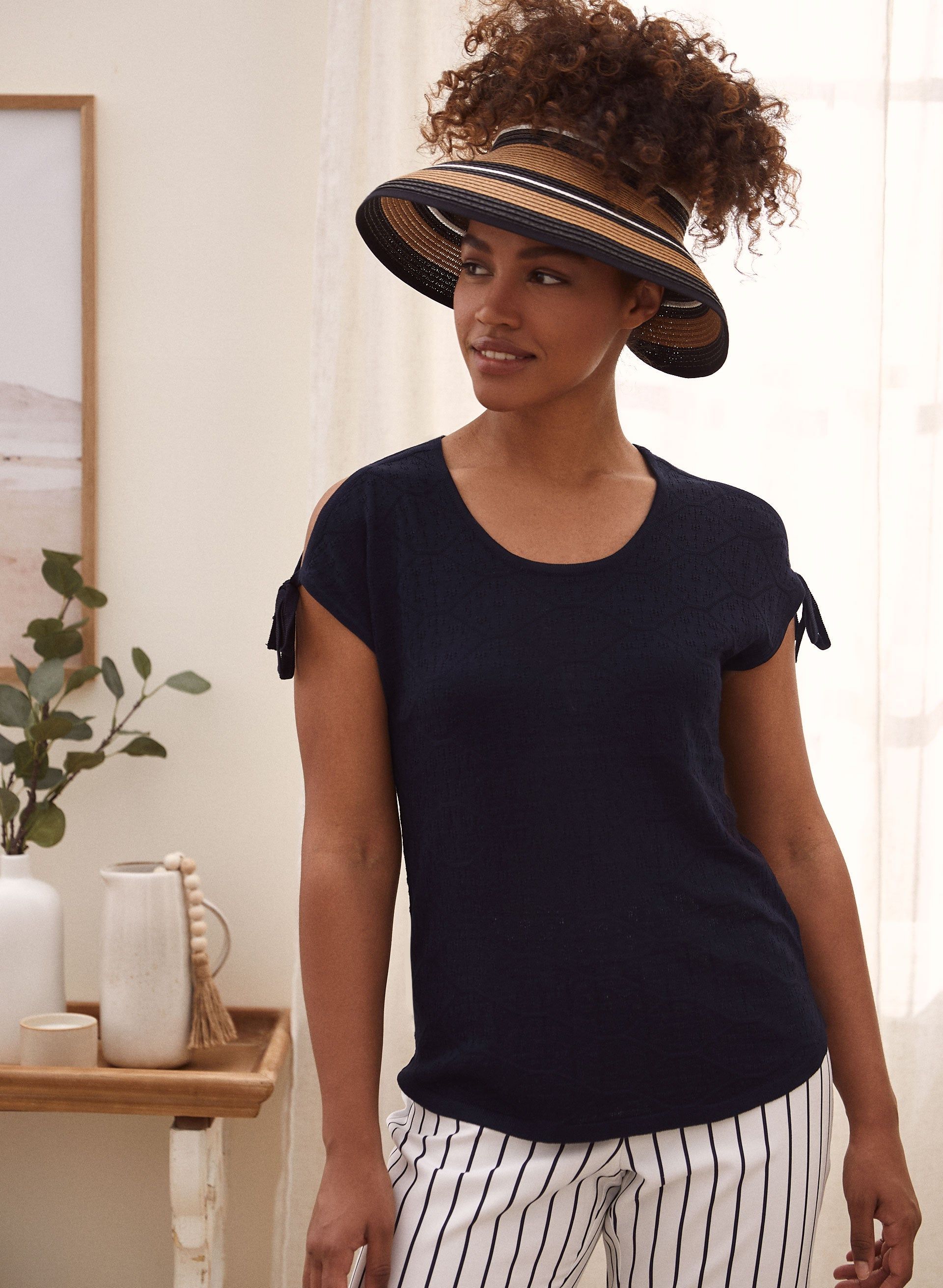 Knot Detail Pointelle Sweater sold by Laura