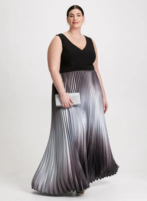 Sleeveless V-Neck Pleated Dress sold by Laura