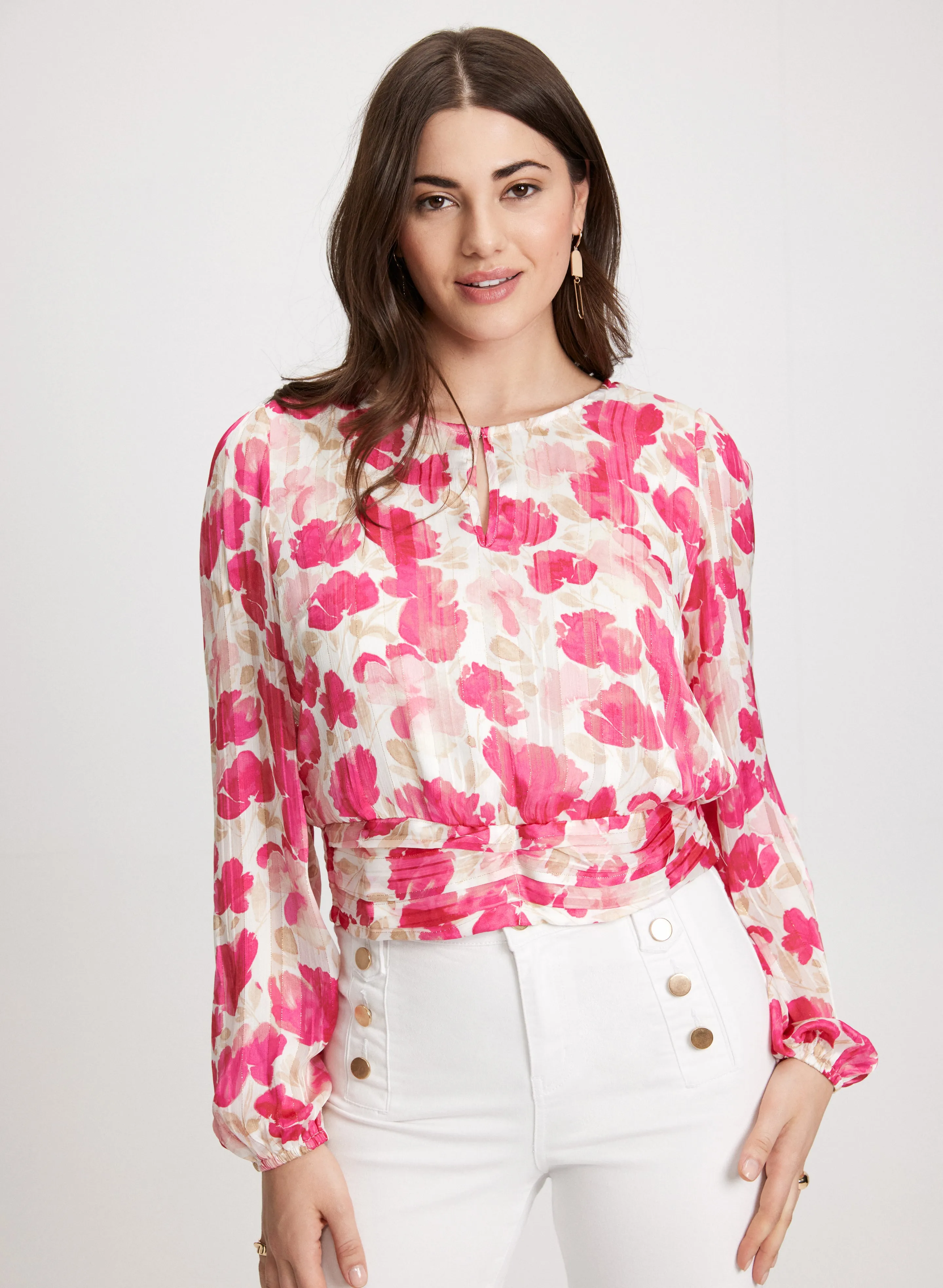 Floral Smocked Hem Blouse sold by Laura product image thumbnail 5