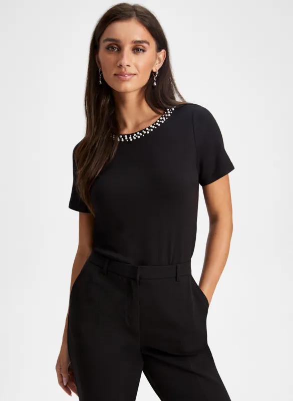 Pearl Trim Top sold by Laura