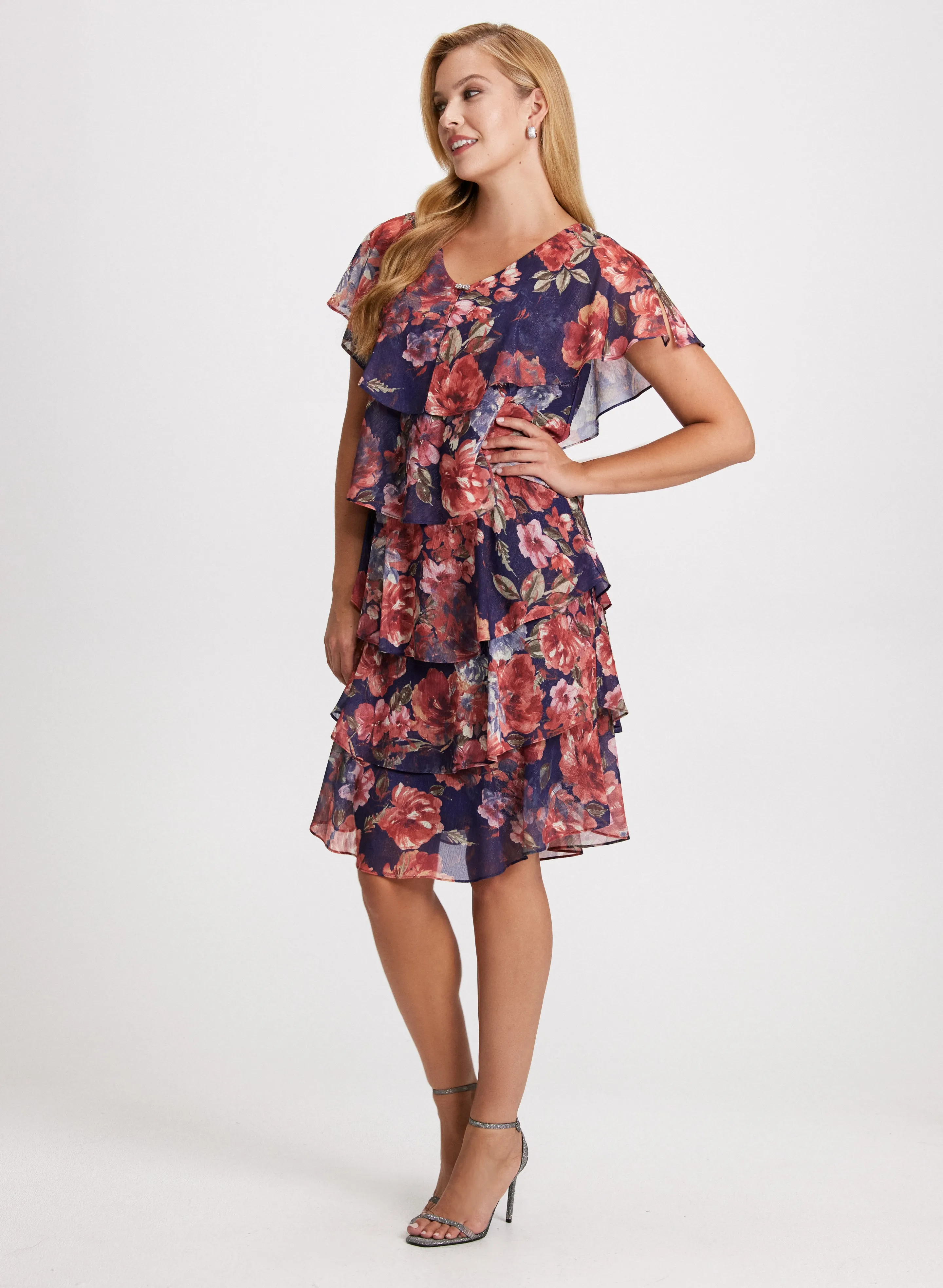 Tiered Floral Print Dress sold by Laura product image thumbnail 2