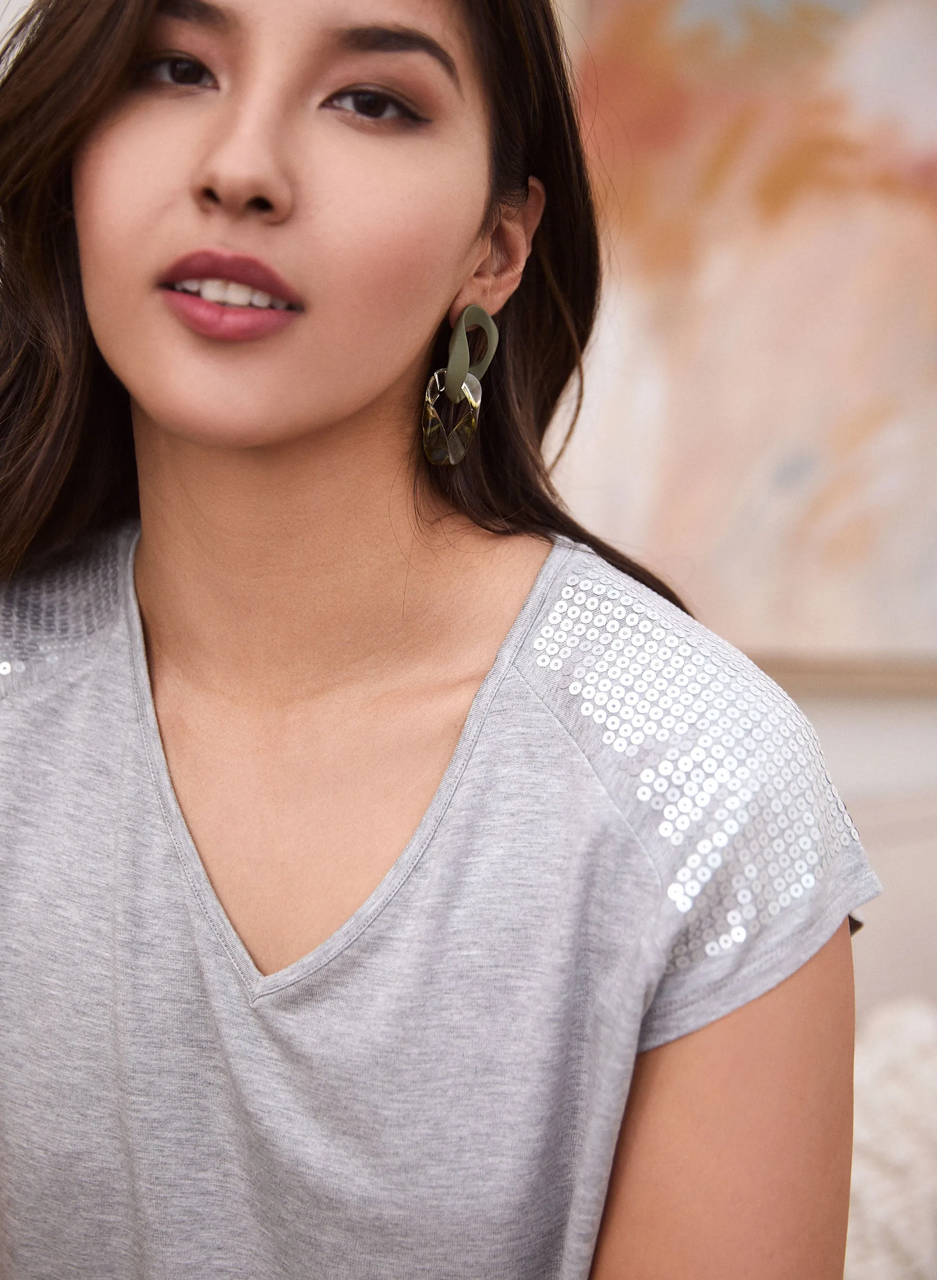 Sequin Trim Tee sold by Laura product image thumbnail 3