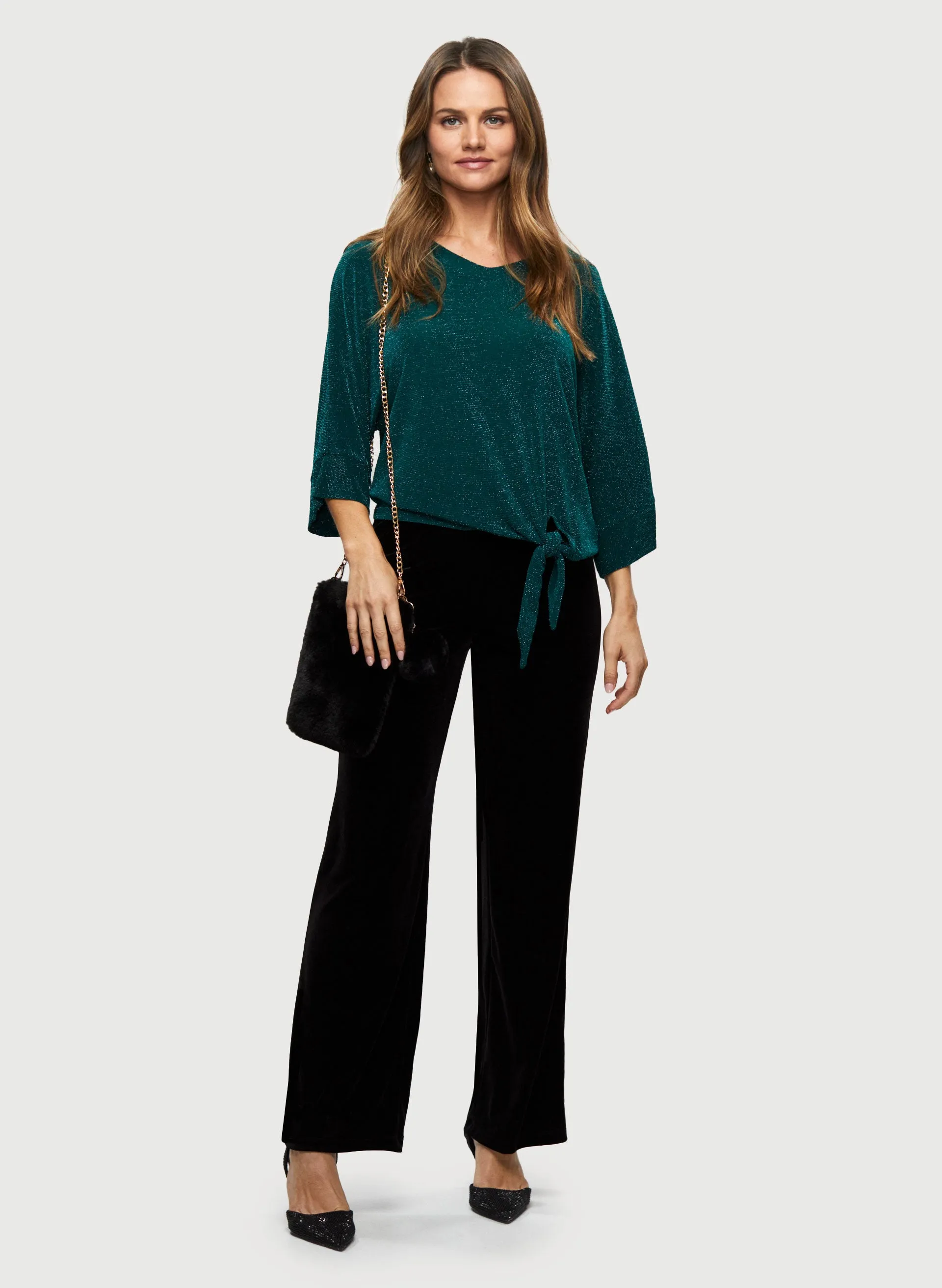 Tie Detail 3/4 Sleeve Top sold by Laura product image thumbnail 4