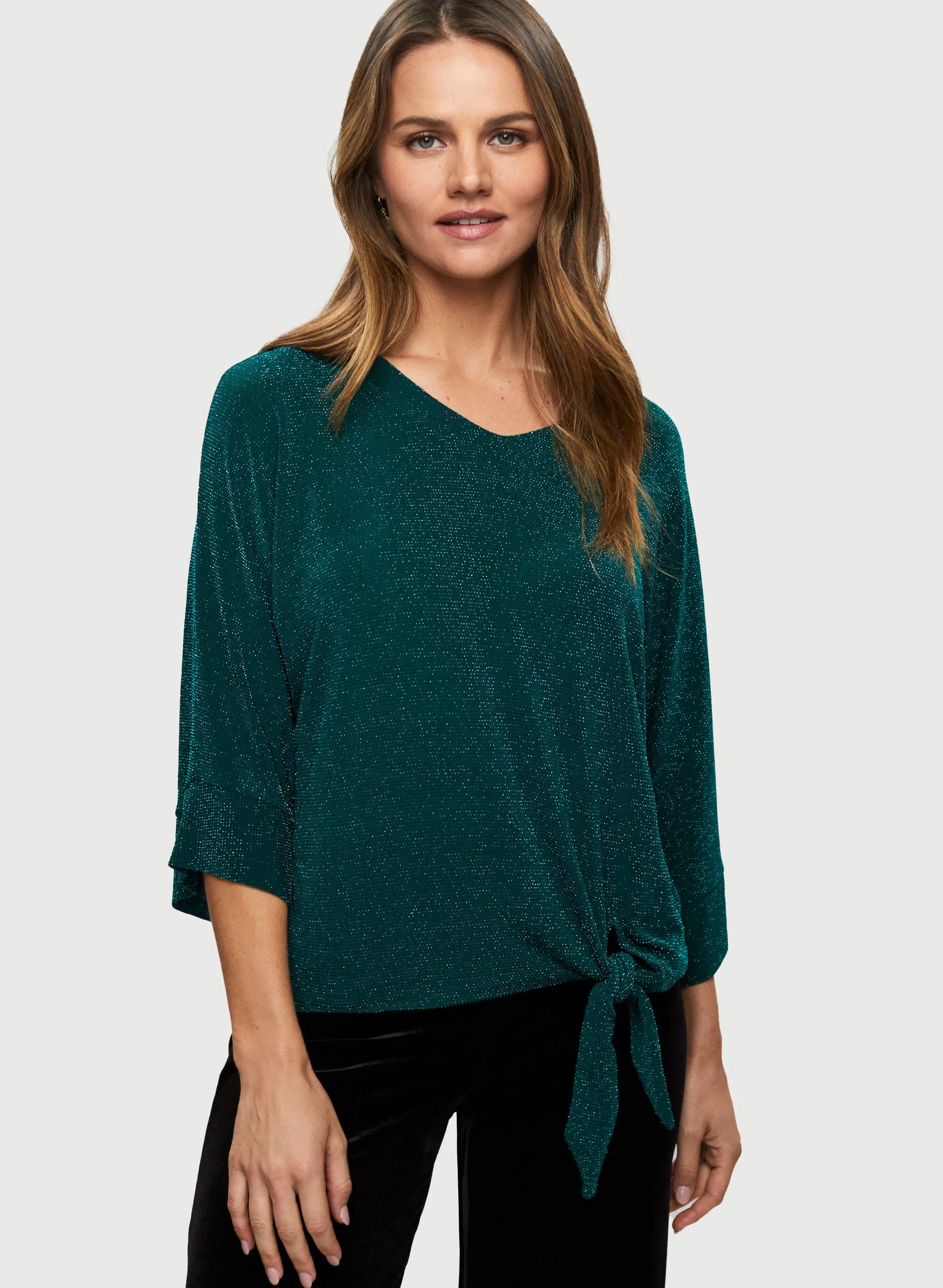 Tie Detail 3/4 Sleeve Top sold by Laura product image thumbnail 2