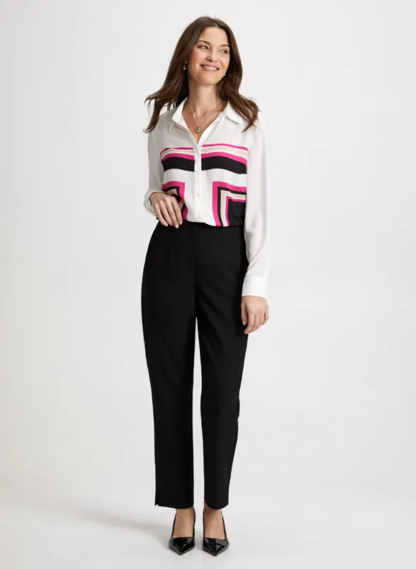 Colour Block Shirt & Slim Leg Pants sold by Laura