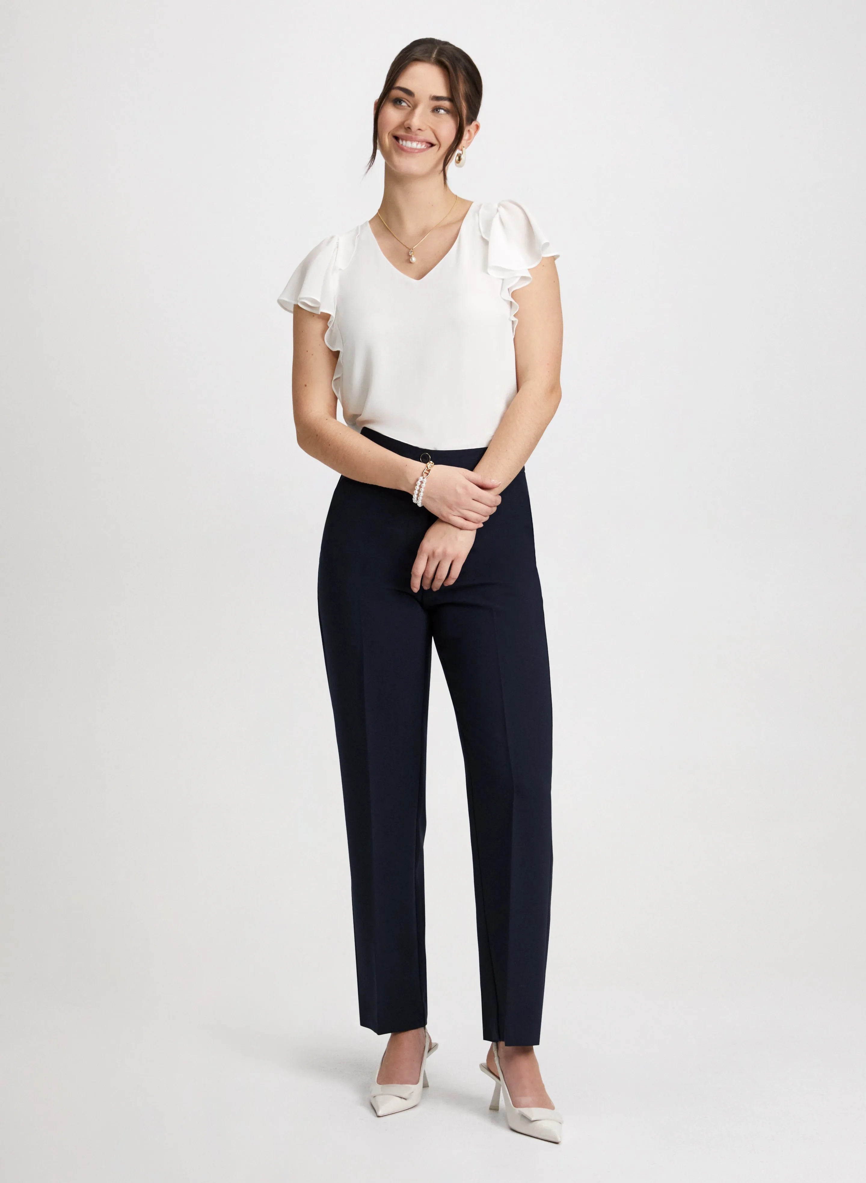 Ruffle Sleeve Top & Wide Leg Pants sold by Laura