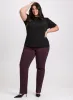 Polka Dot Mock Neck Top & Straight Leg Jeans sold by Laura