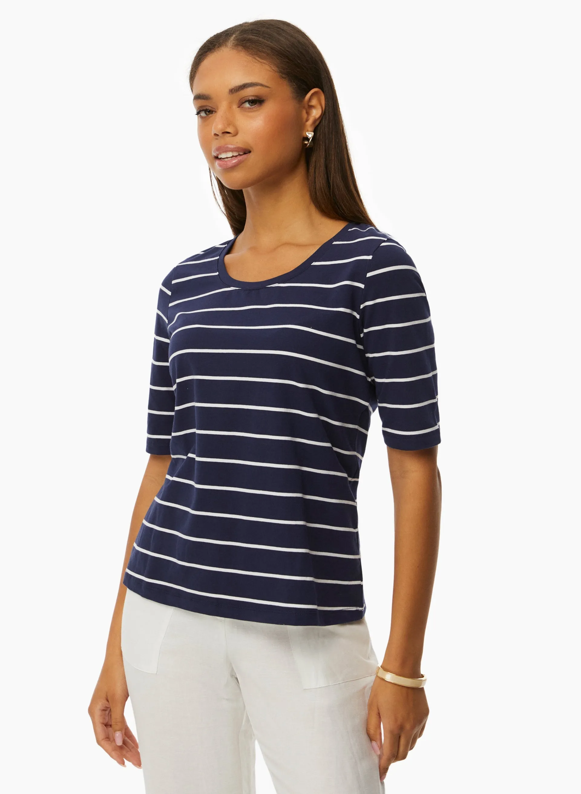 Stripe Print Tee sold by Laura