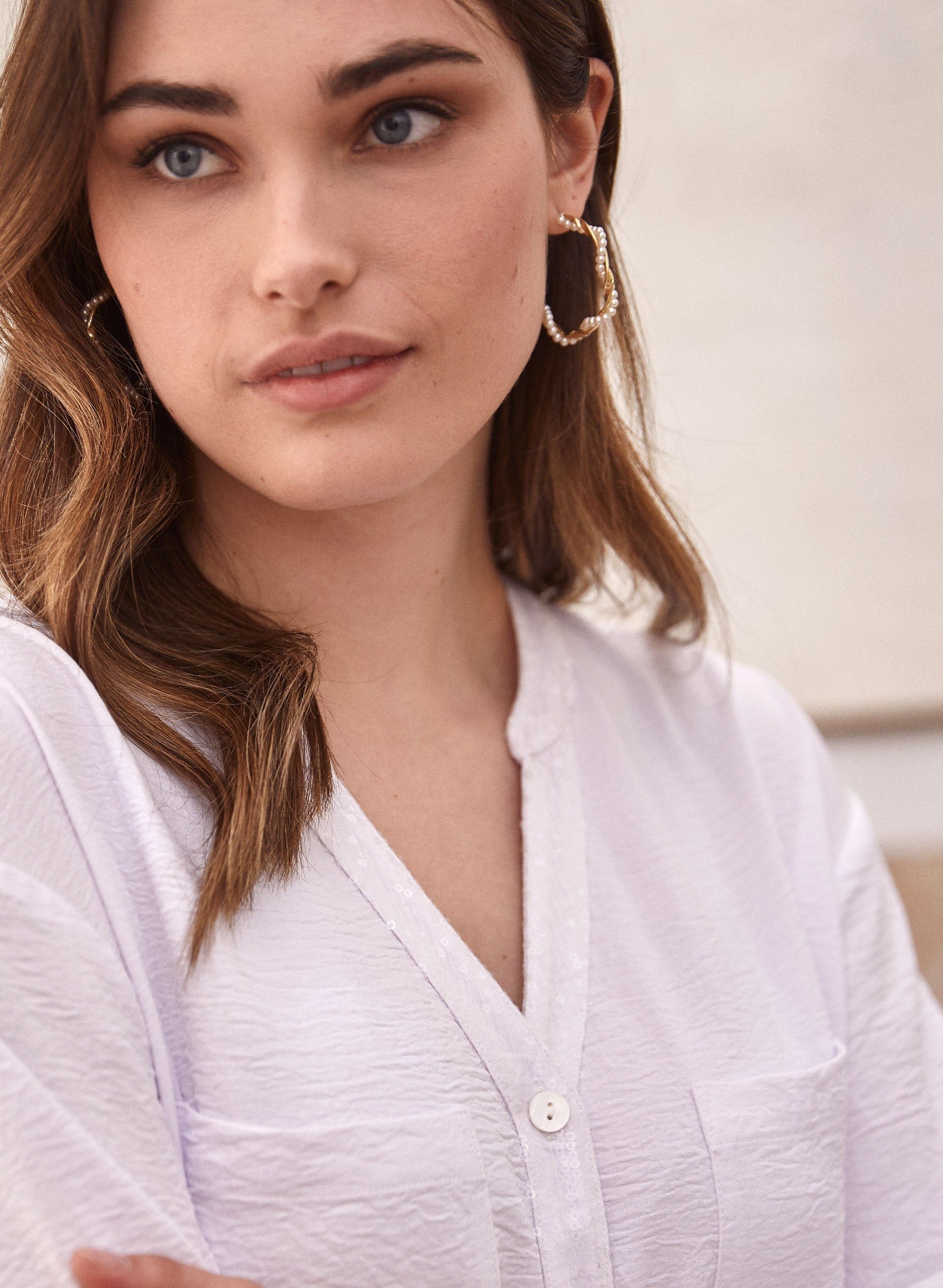 Sequin Detail V-Neck Blouse sold by Laura product image thumbnail 2