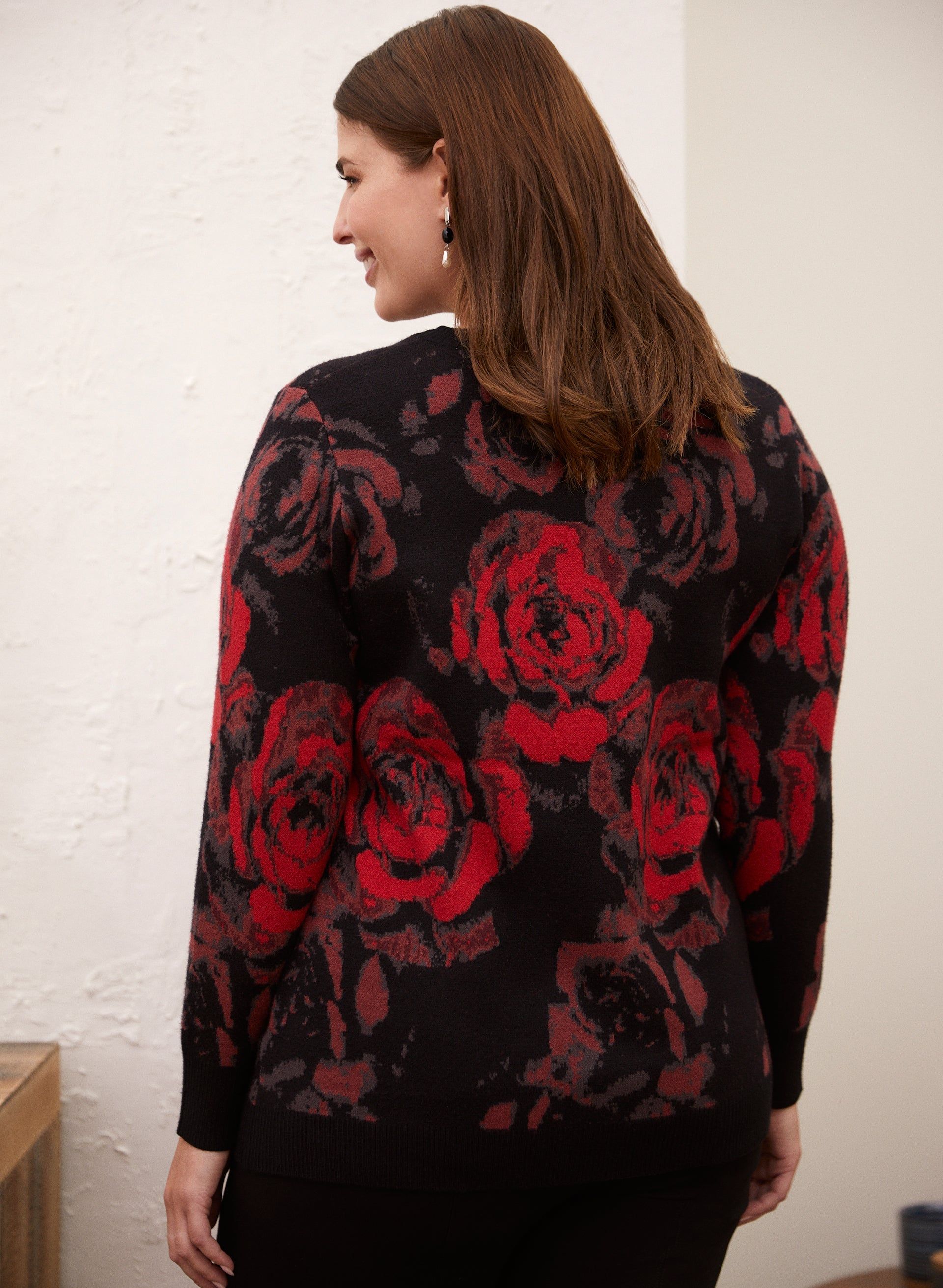 Rose Print Crewneck Sweater sold by Laura product image thumbnail 4
