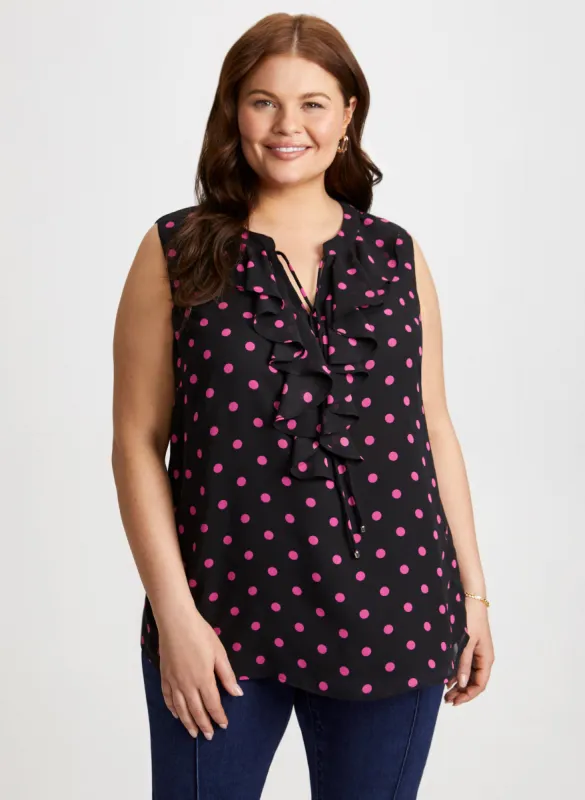 Sleeveless Polka Dot Blouse sold by Laura