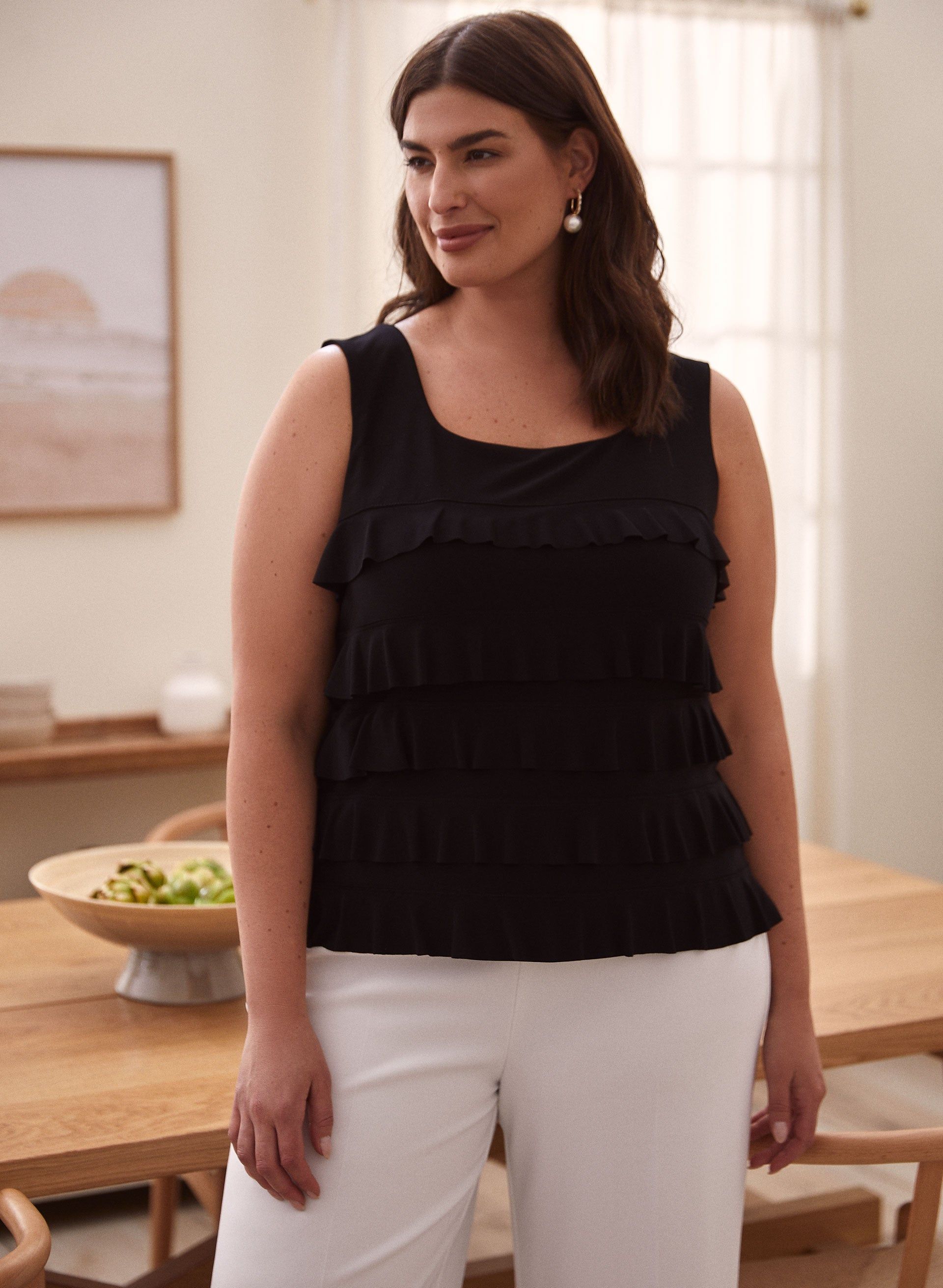 Joseph Ribkoff - Sleeveless Ruffle Top sold by Laura