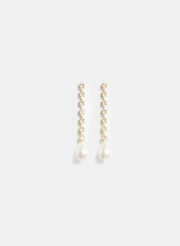 Pearl Pendant Drop Earrings sold by Laura