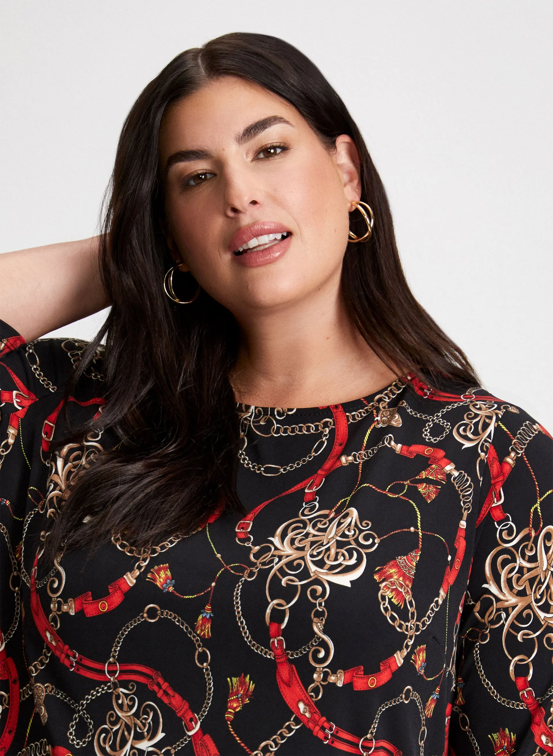 Mixed Print Dolman Sleeve Top sold by Laura product image thumbnail 2