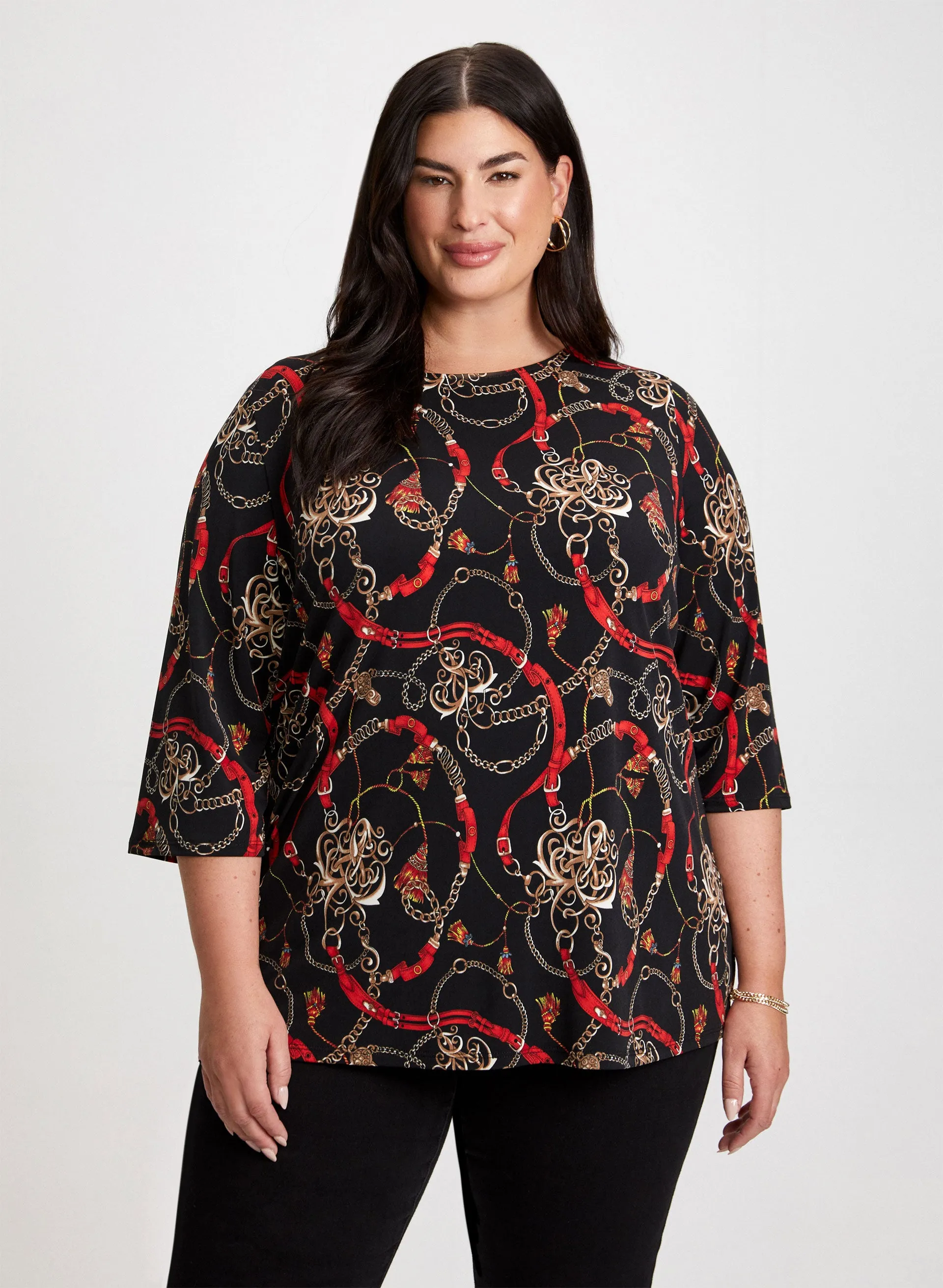 Mixed Print Dolman Sleeve Top sold by Laura product image thumbnail 5