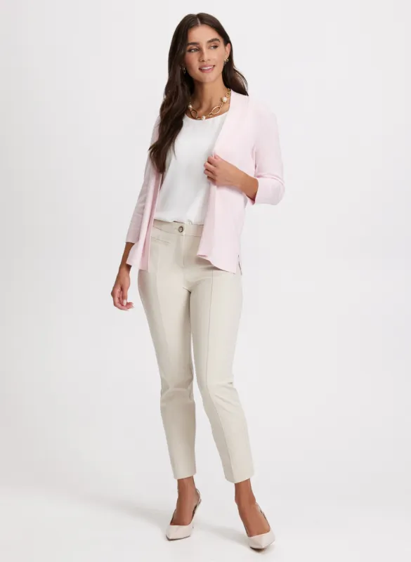 Pointelle Stitch Cardigan & Ankle-Length Pants sold by Laura