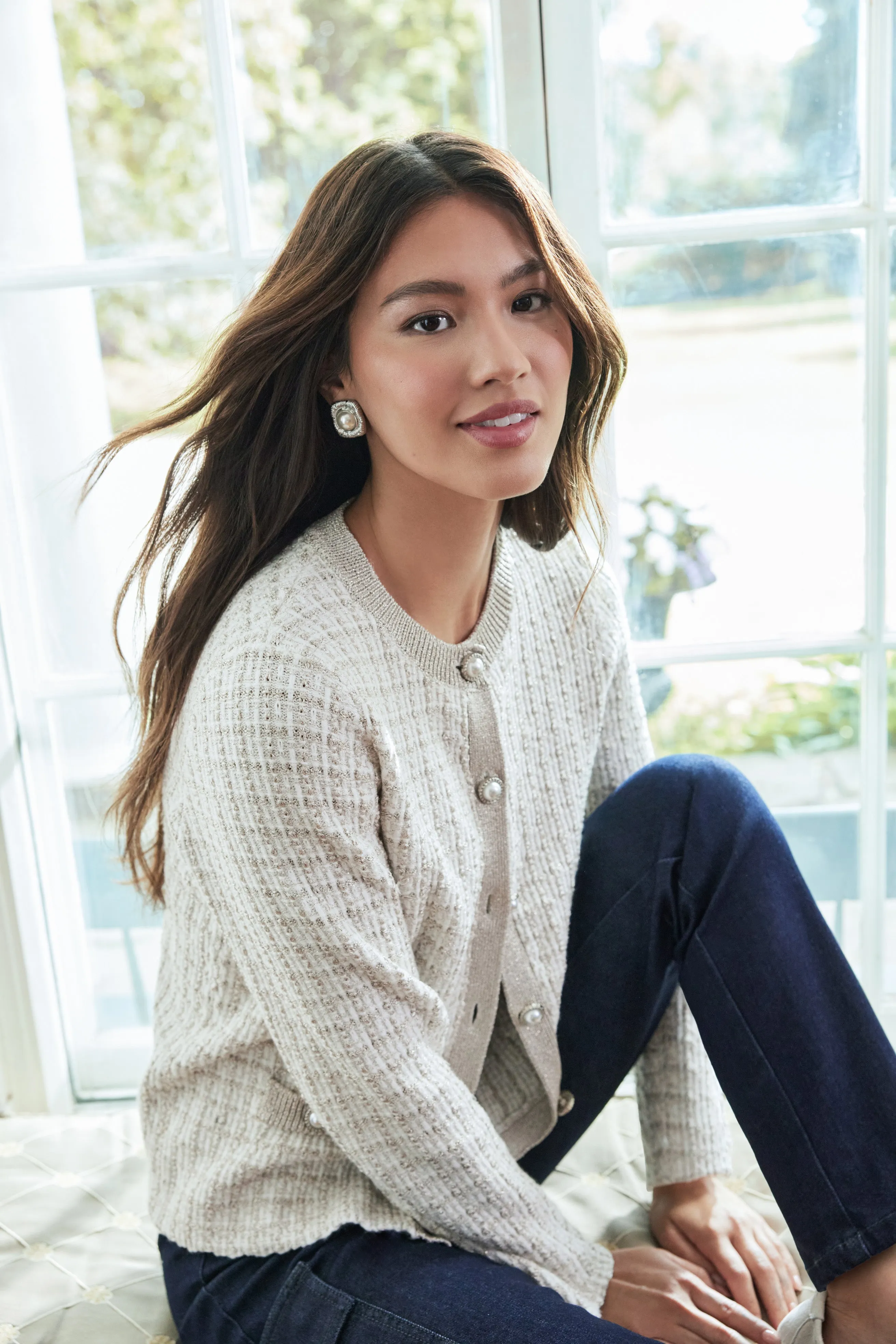 Pearl Centre Button Earrings sold by Laura product image thumbnail 2