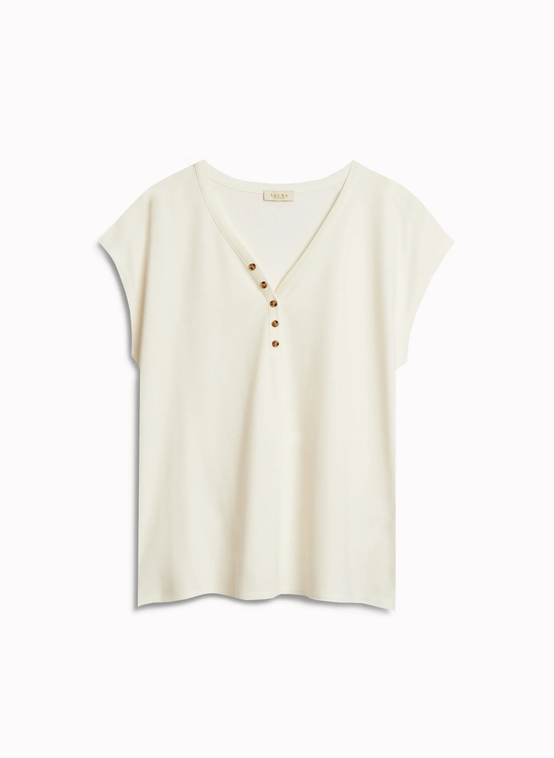 Drop Shoulder Henley Tee sold by Laura product image thumbnail 2
