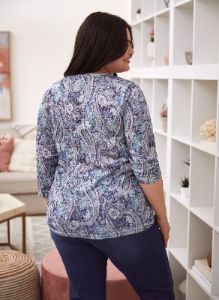 Paisley Print Tie Detail Tee sold by Laura