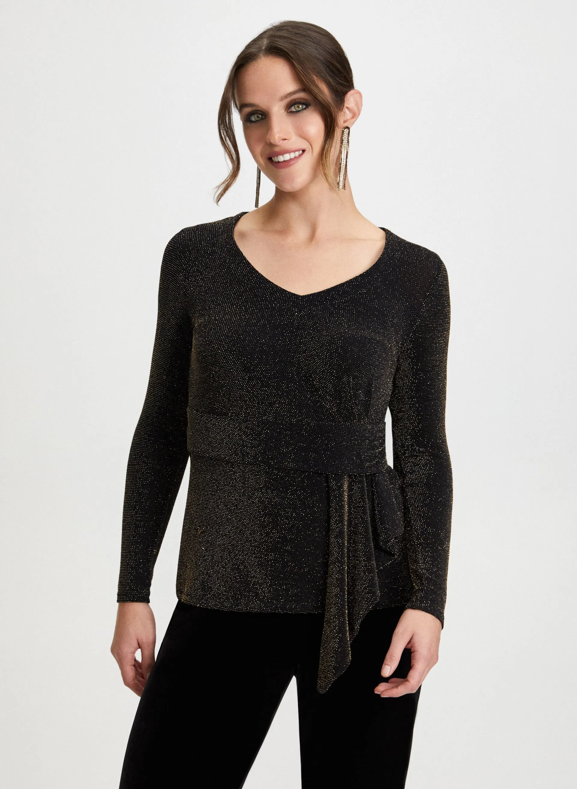 Metallic Sash Detail Top sold by Laura