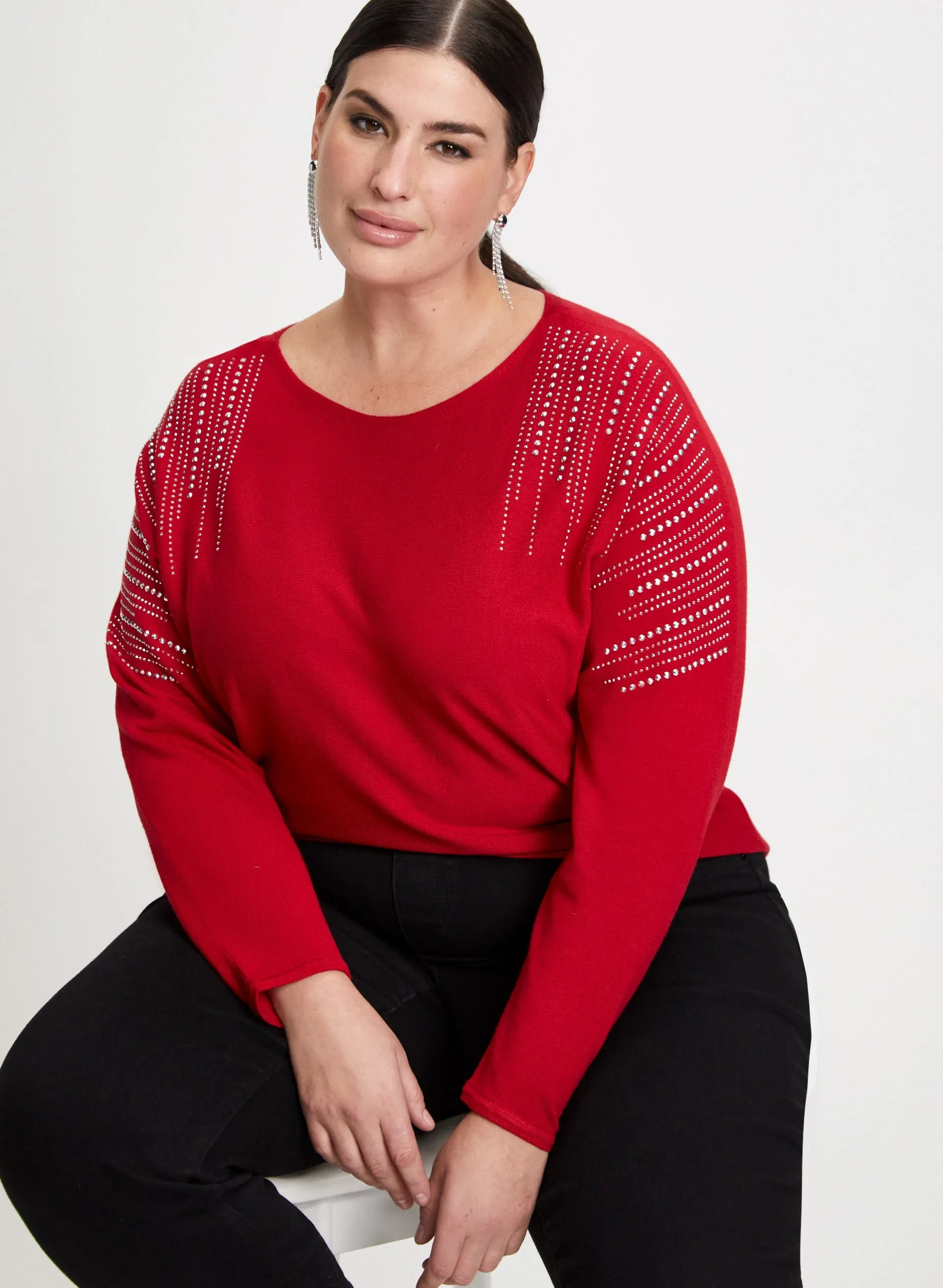 Rhinestone Detail Sweater sold by Laura