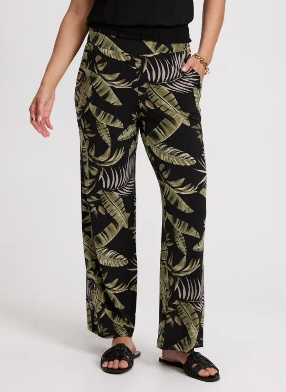Pull-On Leaf Print Pants sold by Laura