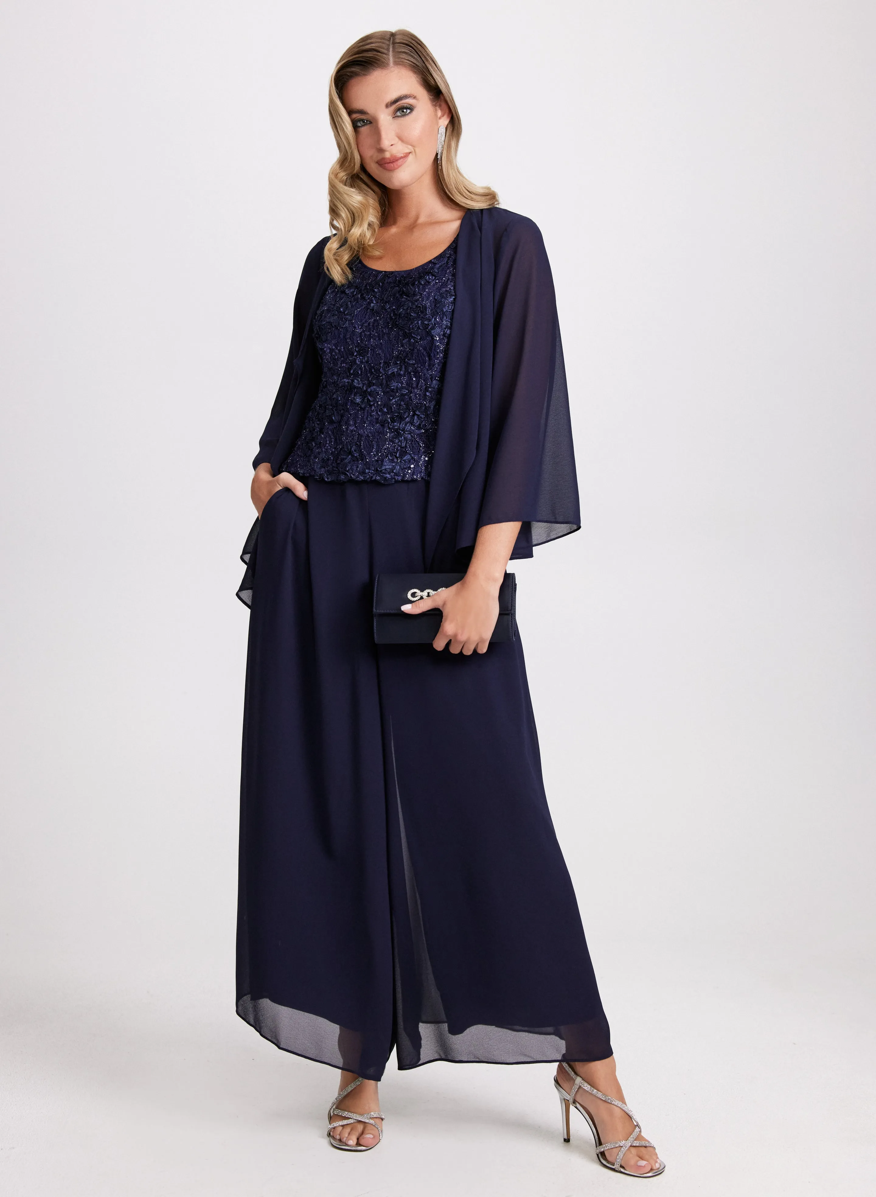 Chiffon Jumpsuit & Jacket Set sold by Laura