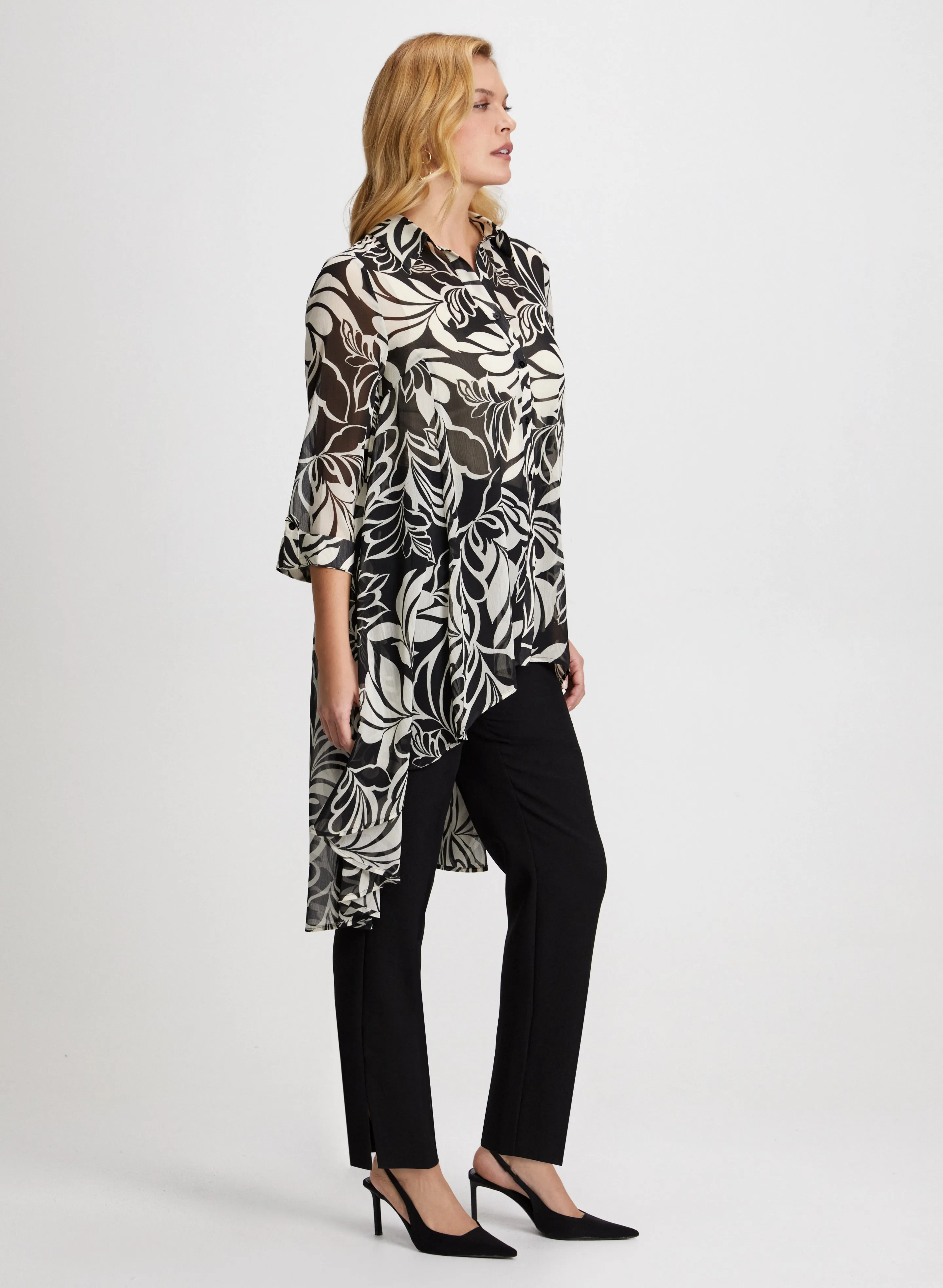Asymmetric Leaf Print Tunic Blouse sold by Laura product image thumbnail 2