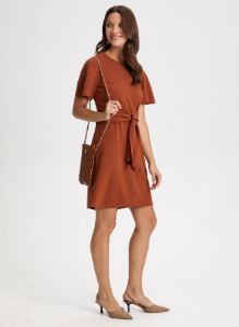Flutter Sleeve Tie Waist Dress sold by Laura